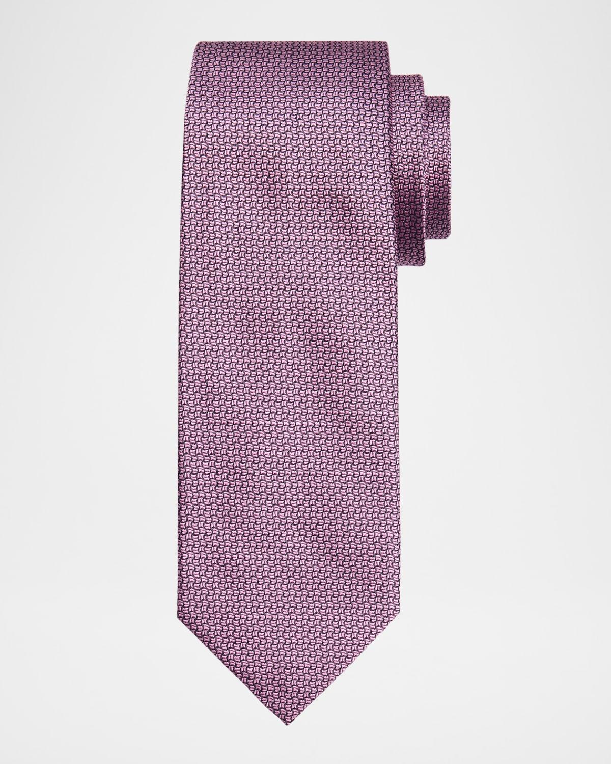 Mens Micro-Geometric Silk Tie Product Image
