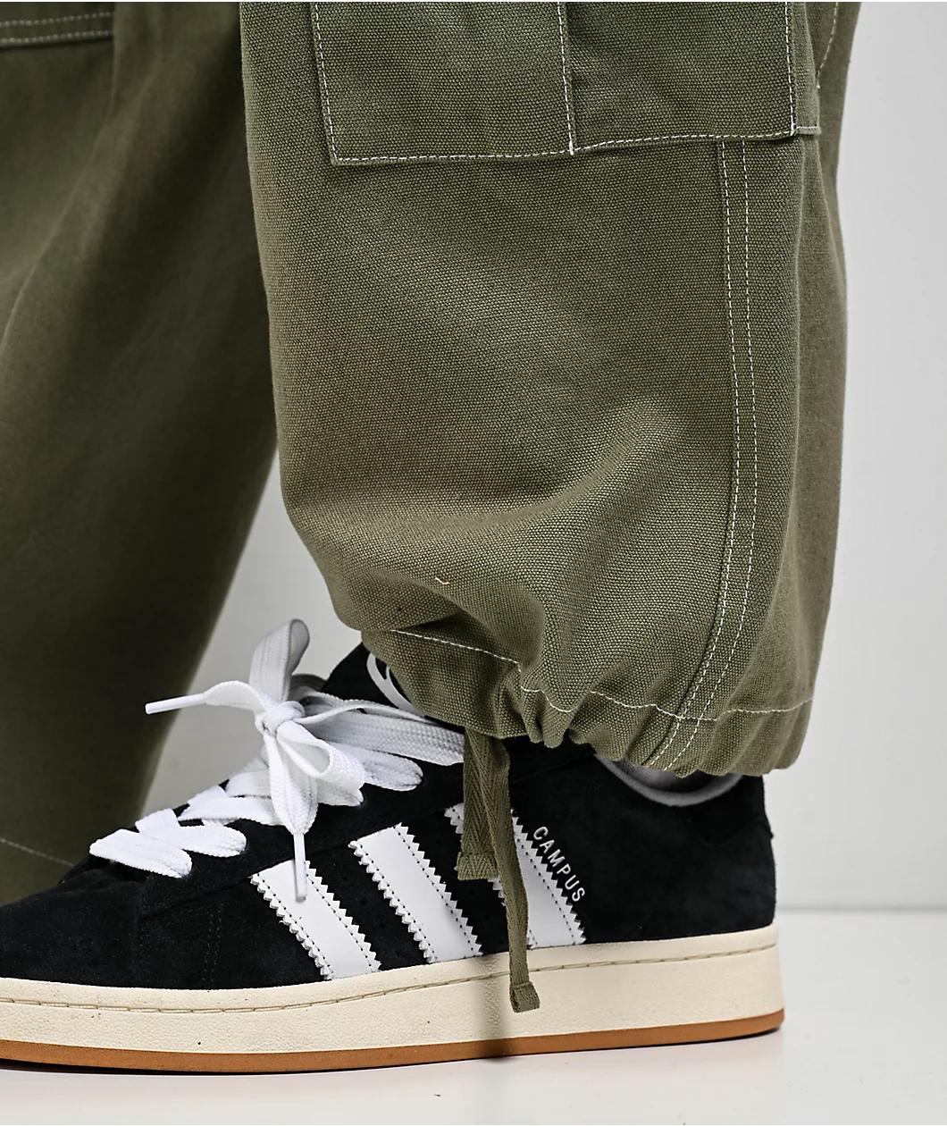 Empyre Canvas Deep Lichen Ultra Loose Double Cargo Pants Product Image