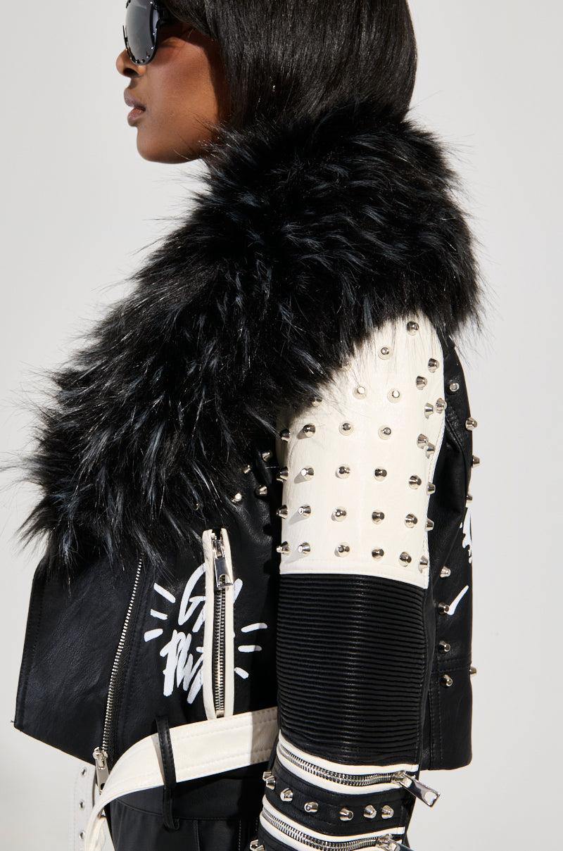 FROM THE BRONX FUR TRIM MOTO Product Image