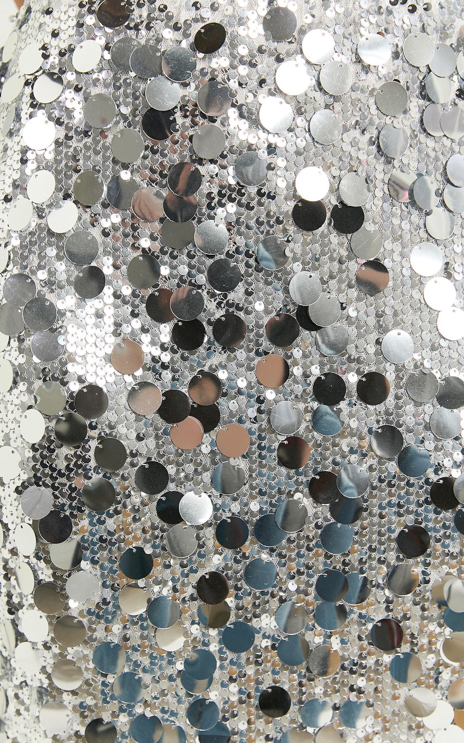 Sinclair Midi Skirt - Sequin Column Skirt in Silver Product Image