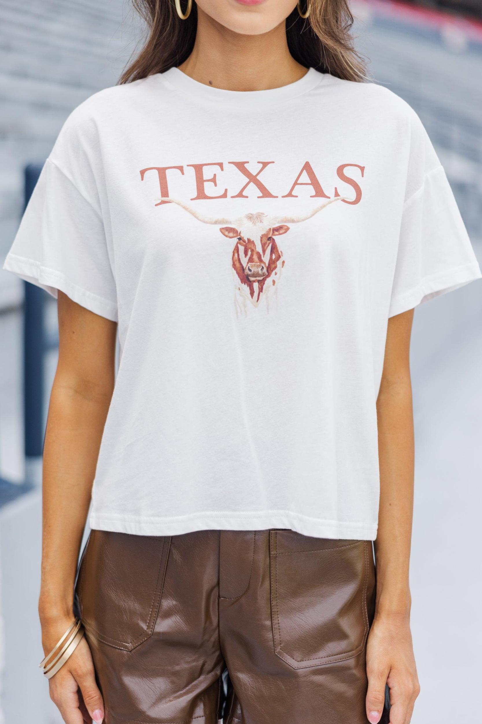 Texas Longhorn White Graphic Tee Female Product Image