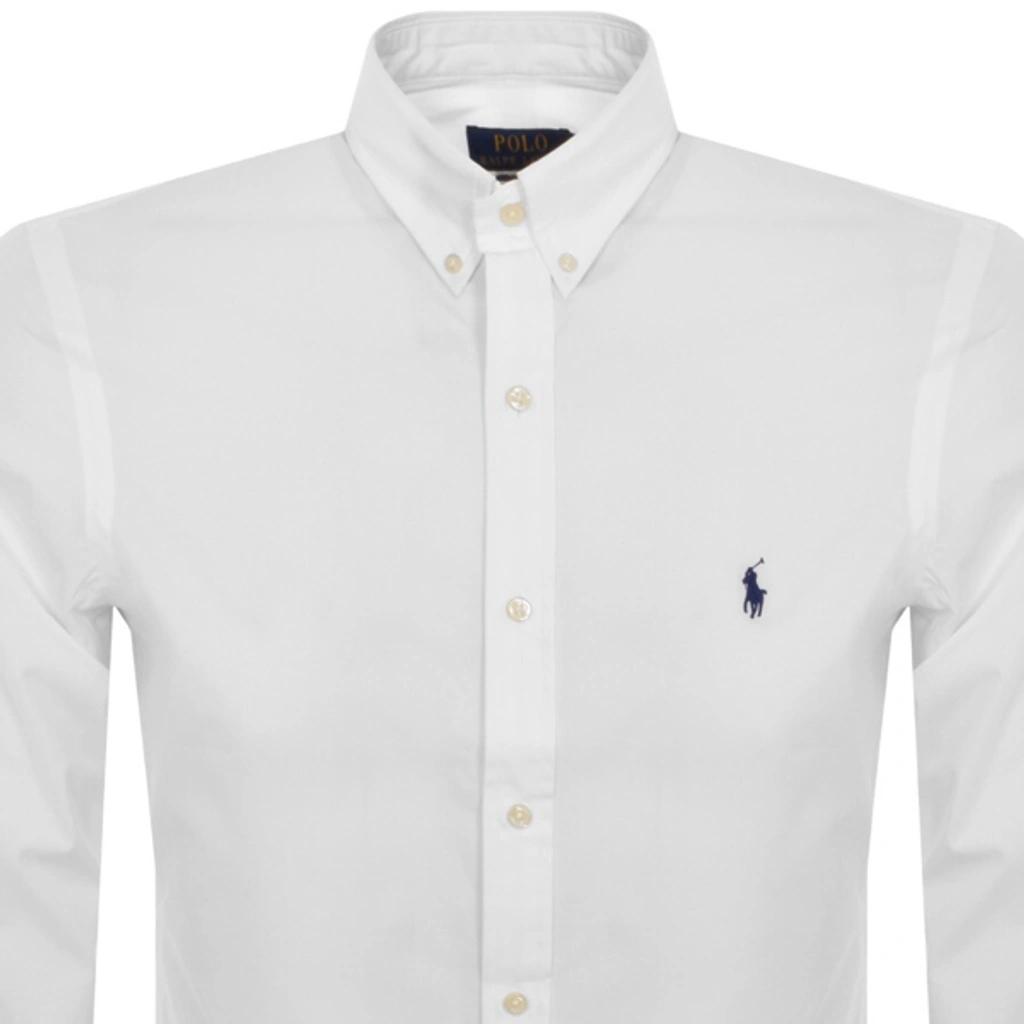 POLO RALPH LAUREN Long-sleeved Button-down Shirt With Tailored Fit In White Product Image