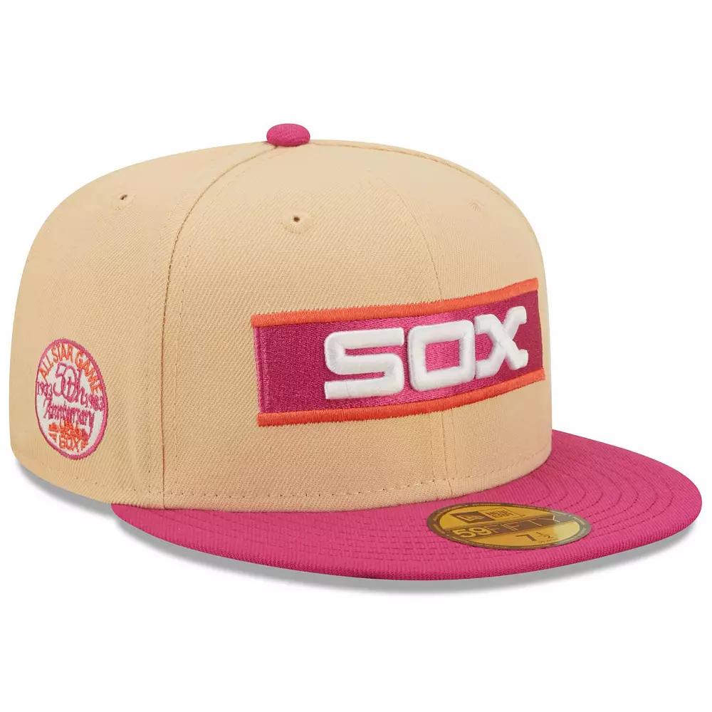 Men's New Era Orange/Pink Chicago White Sox 1933 MLB All-Star Game 50th Anniversary Mango Passion 59FIFTY Fitted Hat, Size: 8 Product Image