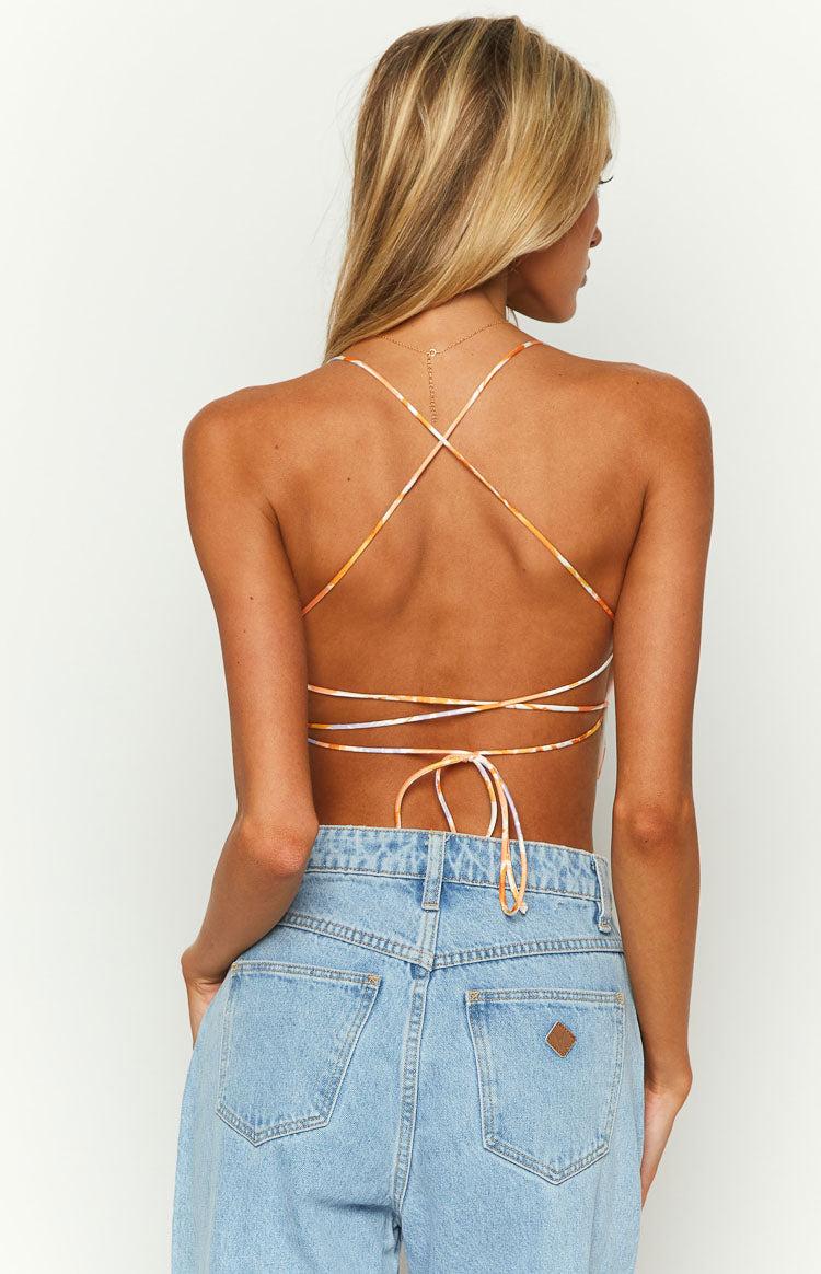 Ebony Orange Floral Crop Top Product Image