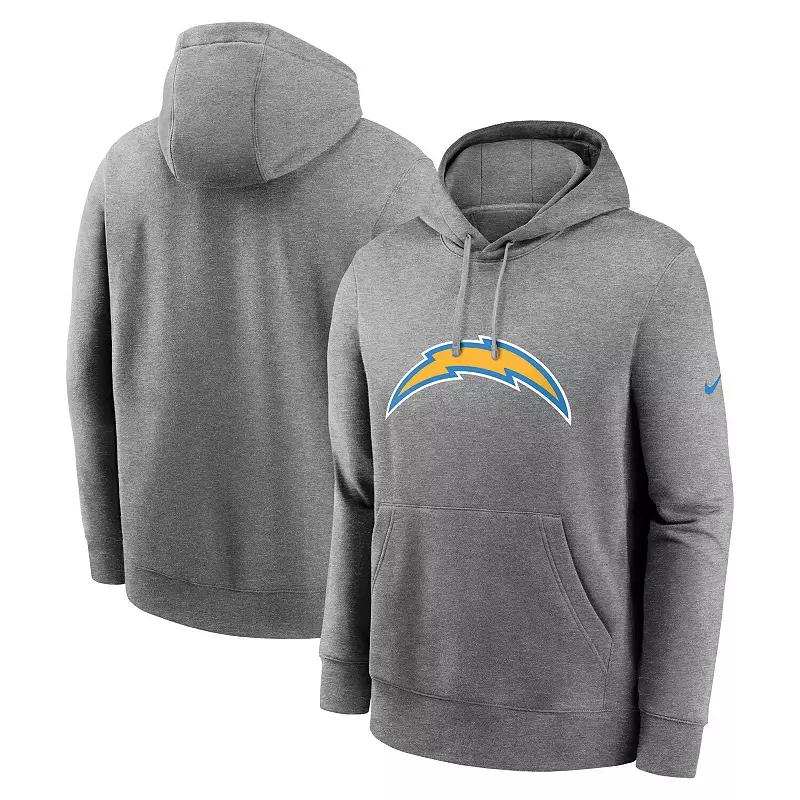 Men's Nike Heather Gray Miami Dolphins Club Logo Pullover Hoodie,  Product Image