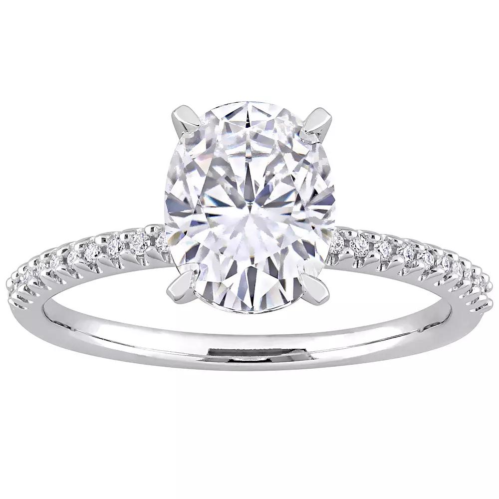 Stella Grace 14k White Gold 1/10 Carat T.W Diamond & Lab-Created White Sapphire Engagement Ring, Women's Product Image