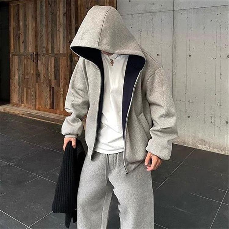 Two Tone Zip-Up Hoodie Product Image