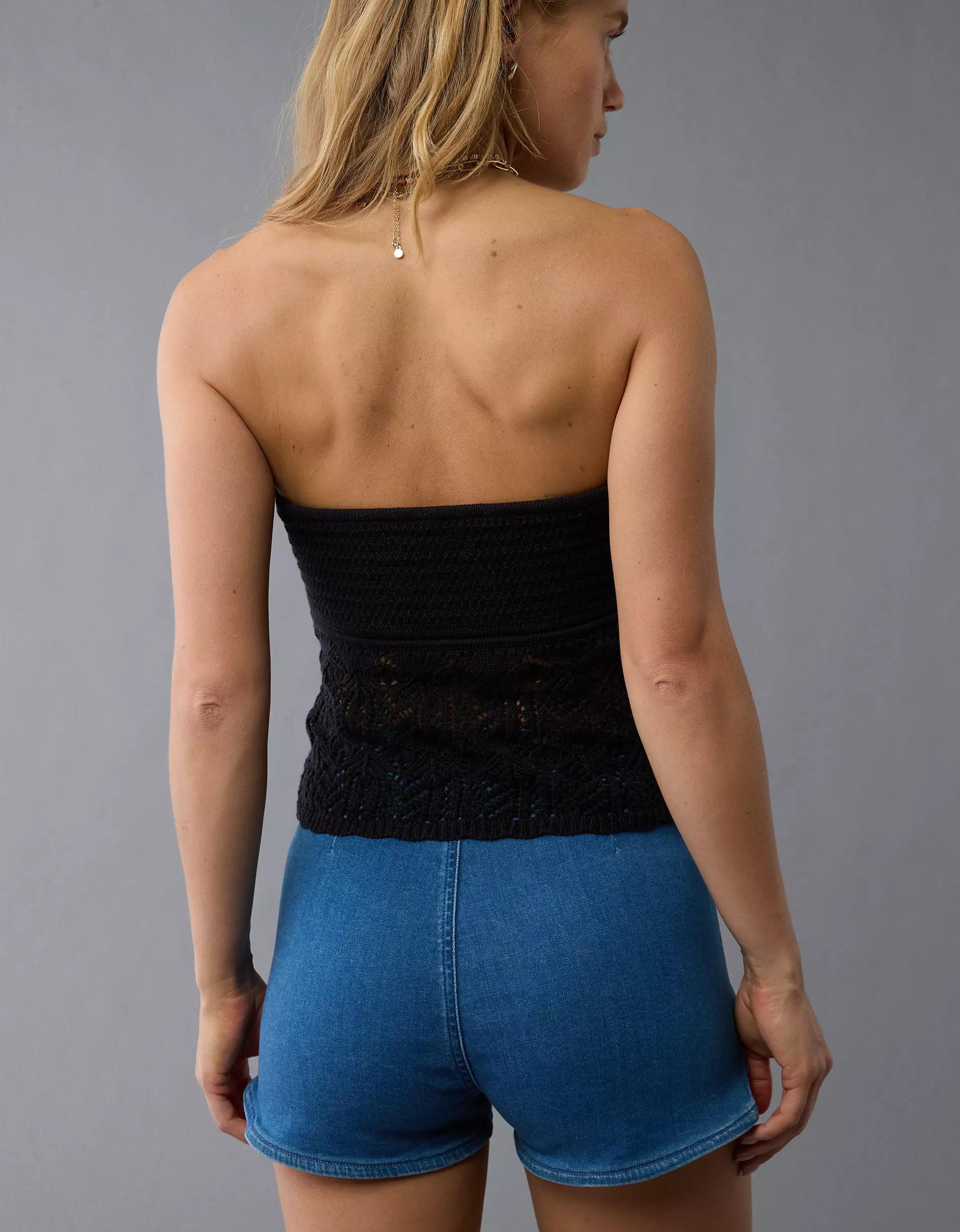 AE Cropped Crochet Tube Top Product Image