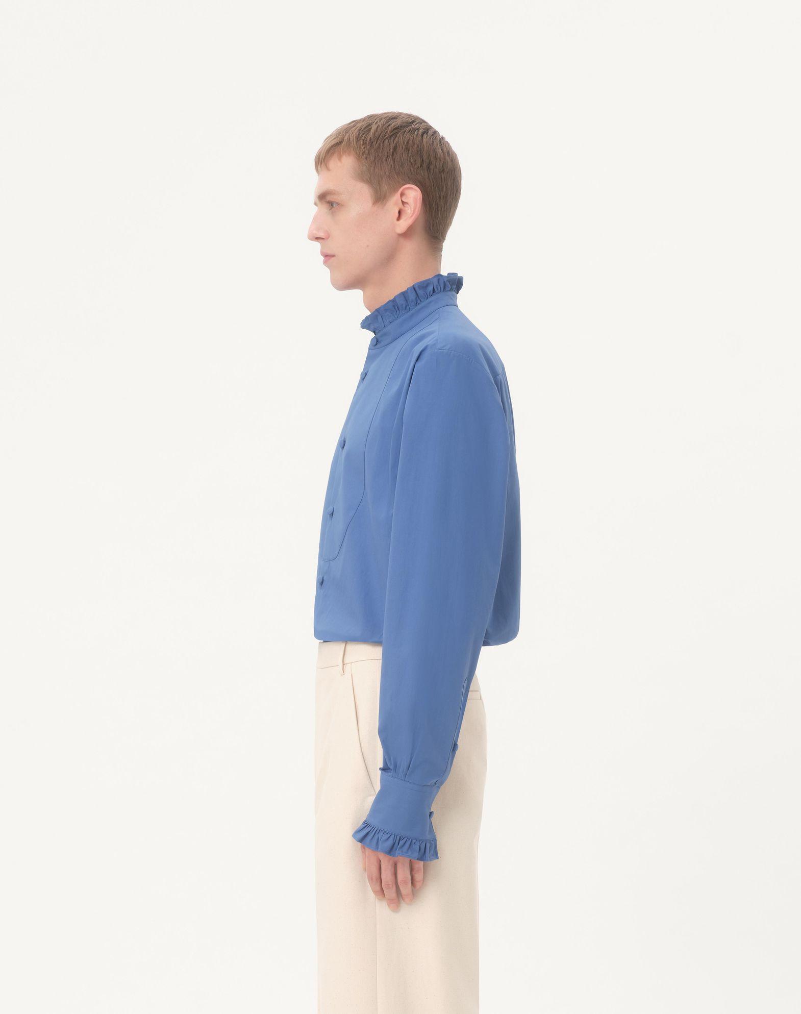 Cotton Poplin Shirt With Plastron And Ruffles Product Image