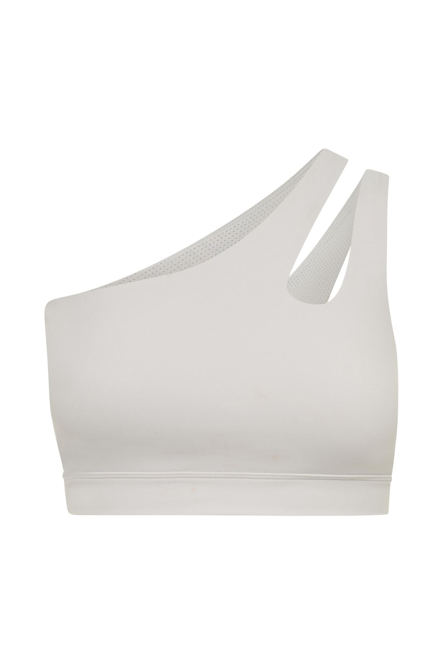 Floyd One Shoulder Crop Top - Ice Grey Product Image
