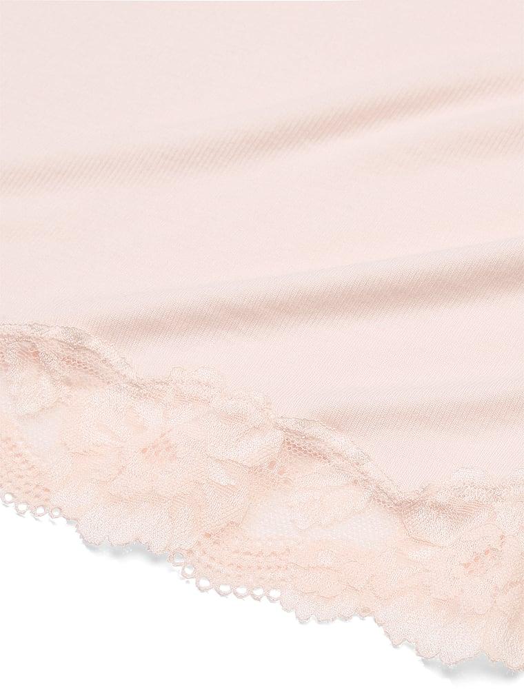 Ribbed Modal & Lace Cross-Back Slip Dress Product Image