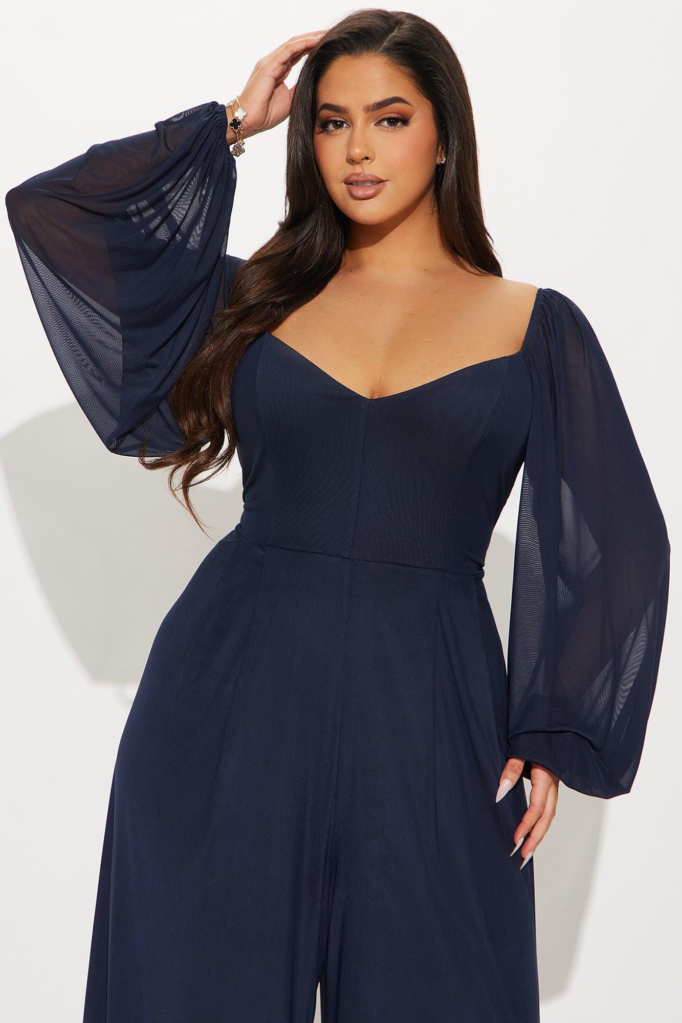 Ethereal Love Mesh Jumpsuit - Navy Product Image