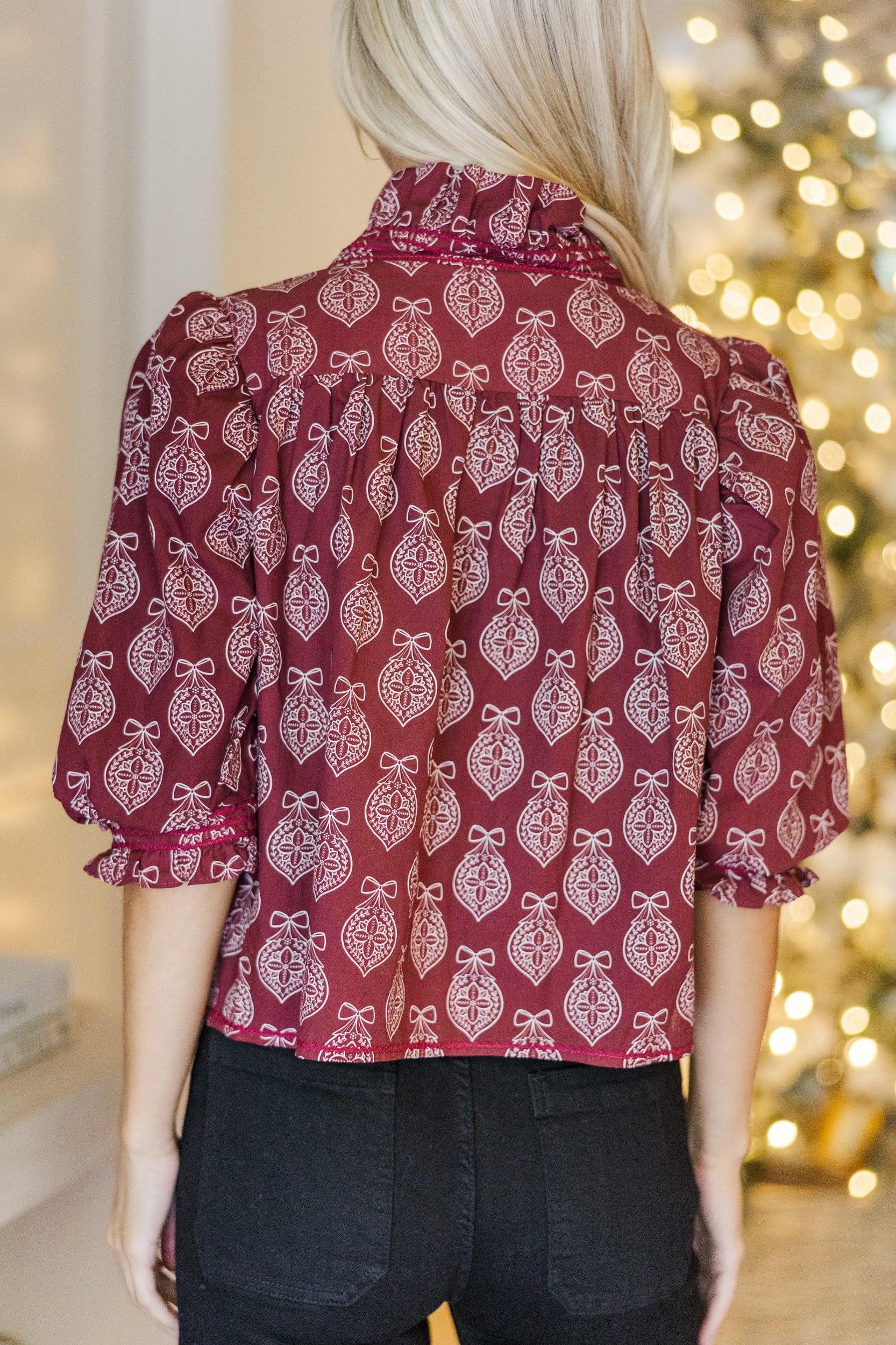 Out For The Day Red Medallion Blouse Female Product Image
