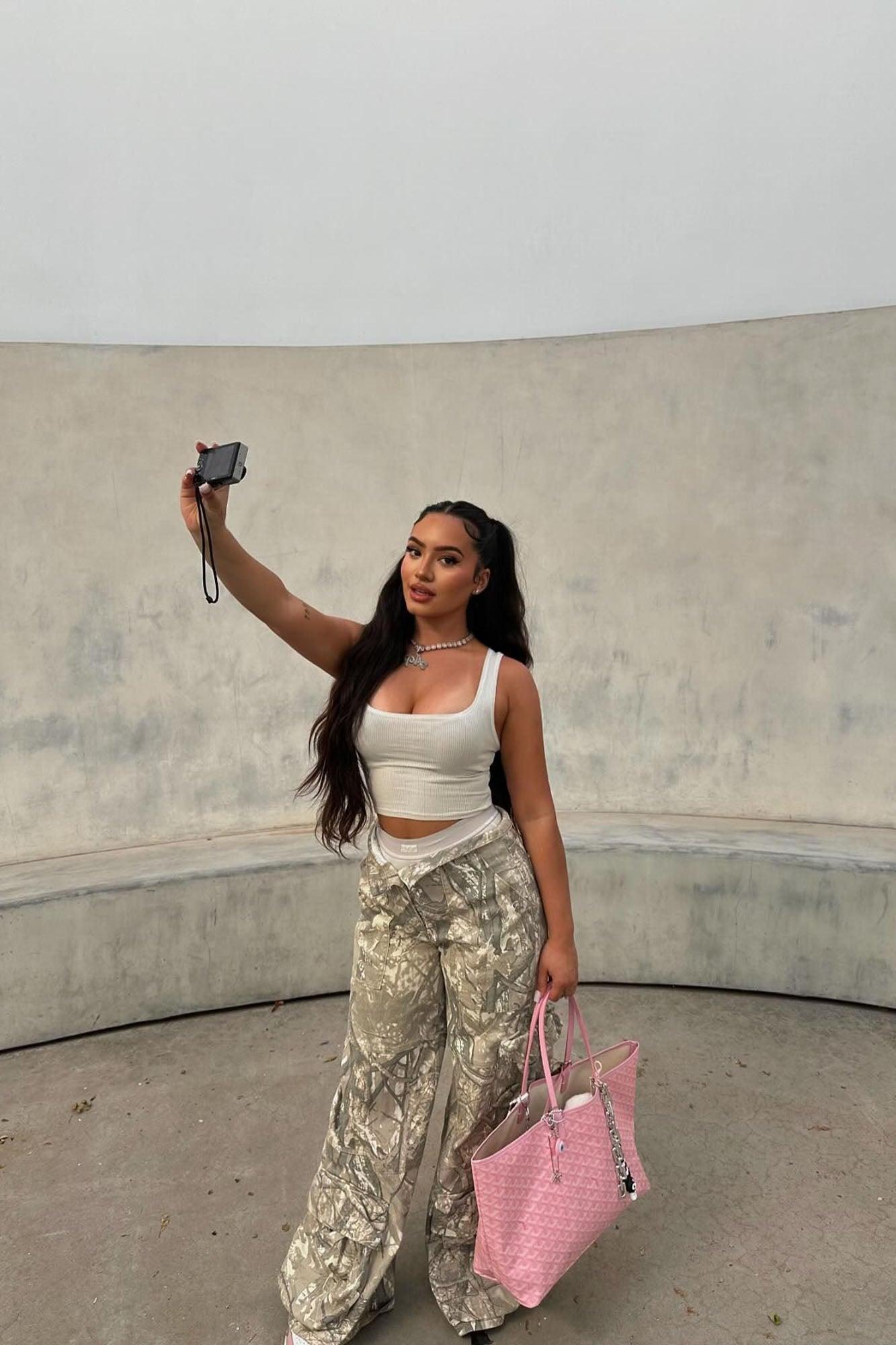 Got It Bad Stretch Cargo Jeans - Camouflage Female Product Image