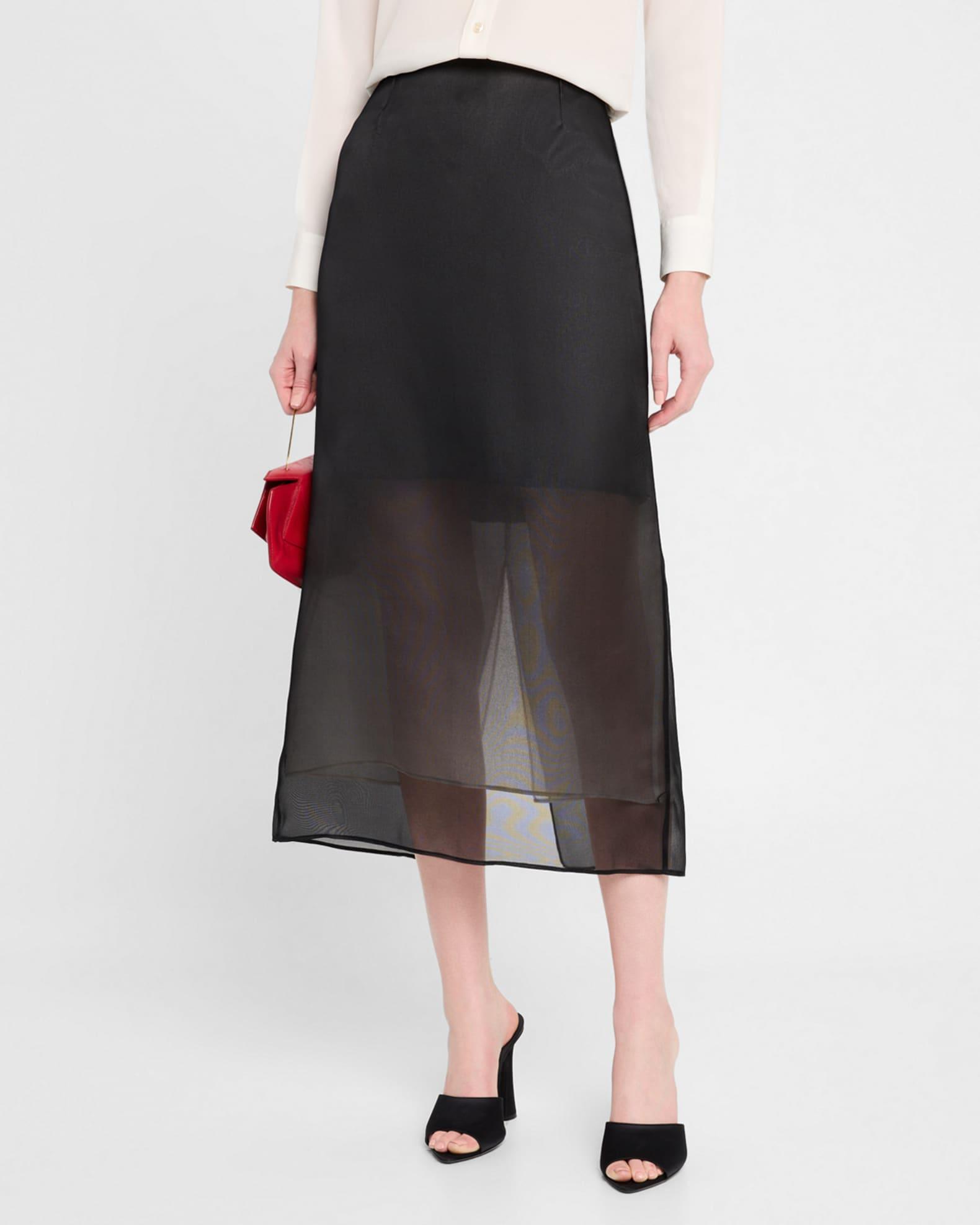 Layered Silk Organza Midi Skirt Product Image