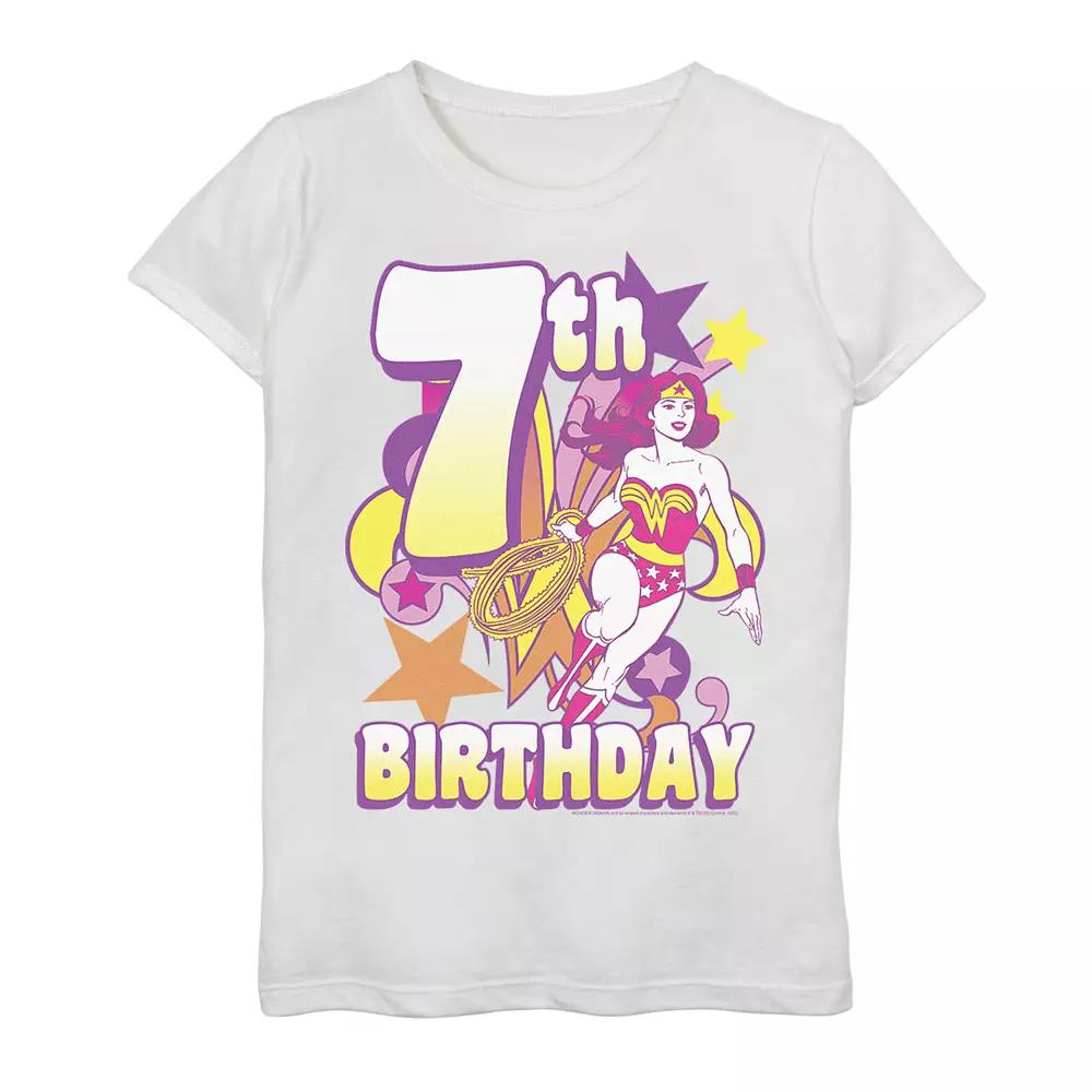 Girls 7-16 Wonder Woman 7th Birthday Tee, Girl's,  Product Image