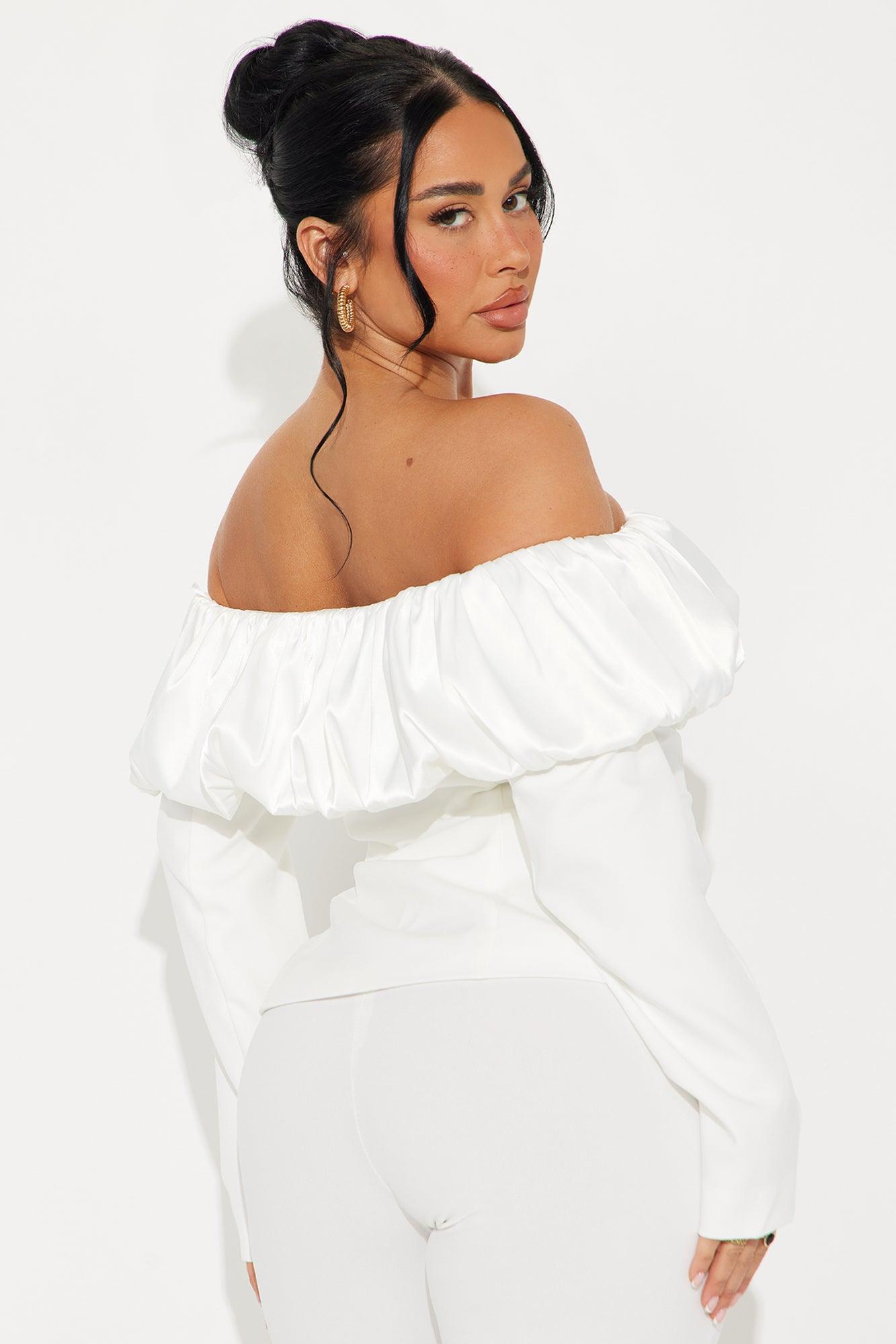 Refined Babe Off Shoulder Top - Ivory Product Image