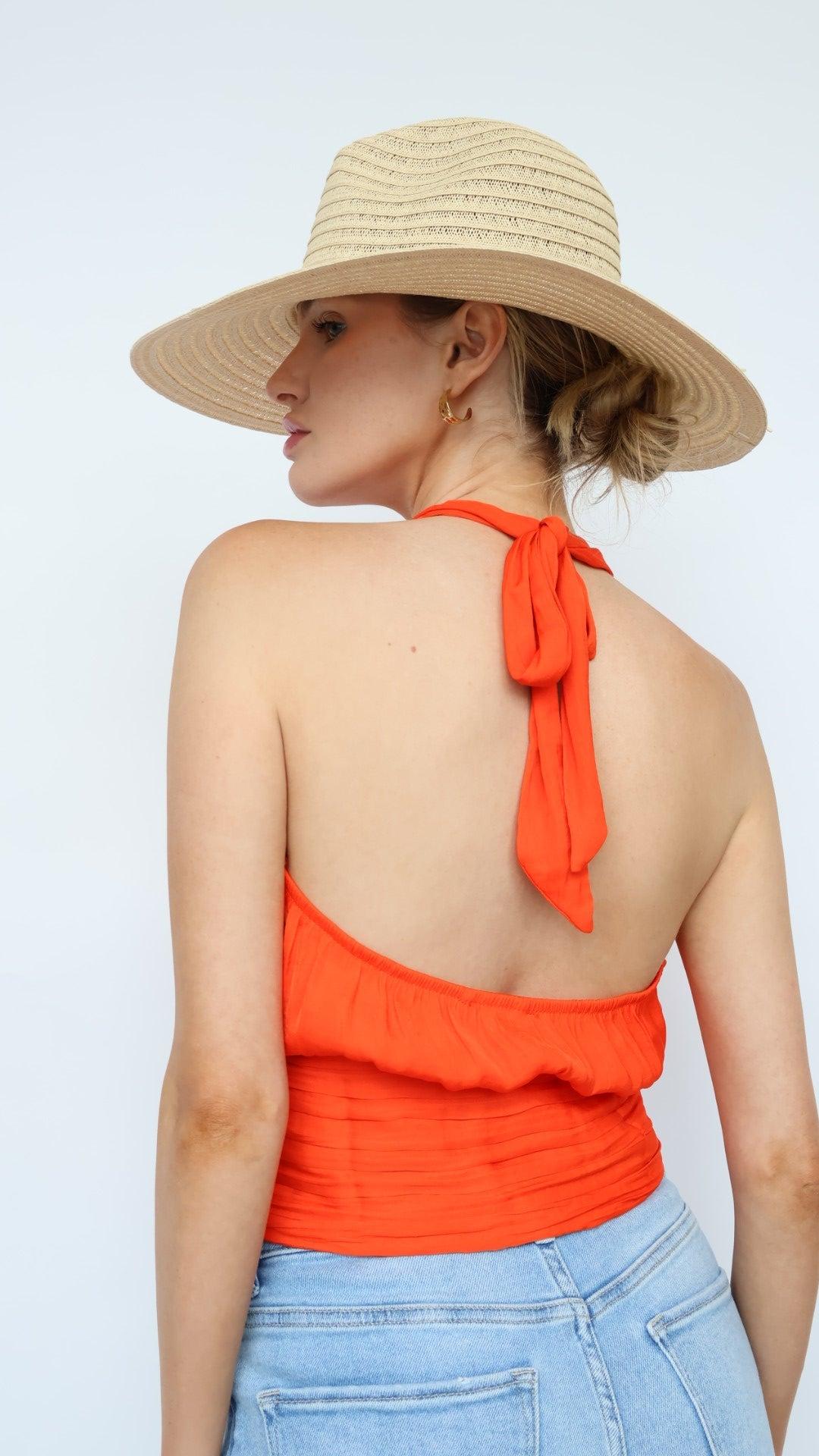 Shirred Waist Halter Top Product Image