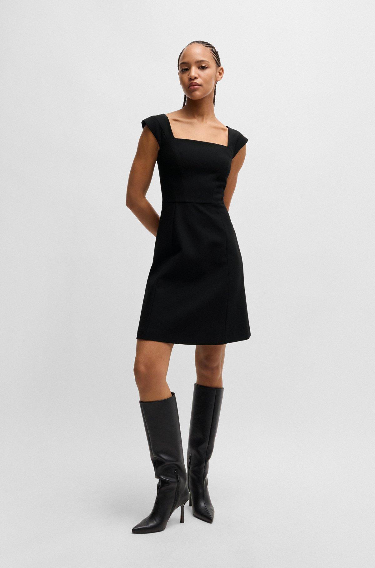 Square-neck dress in stretch fabric Product Image