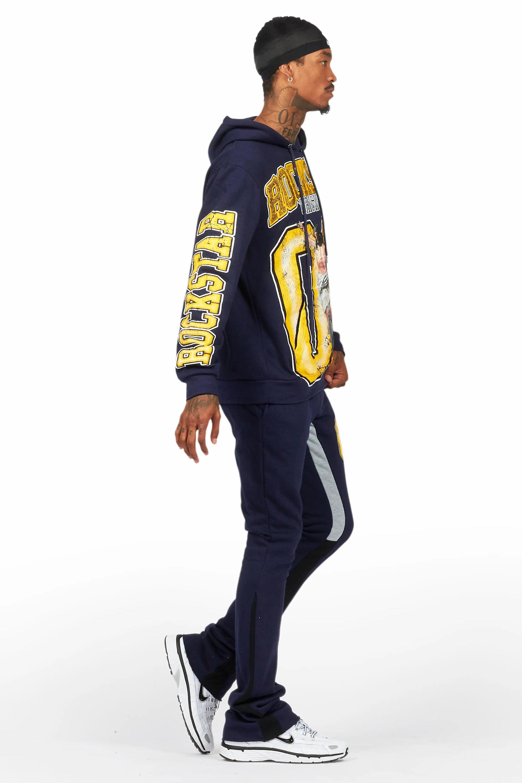 Fields Navy Stacked Flare Hoodie Track Set Male Product Image