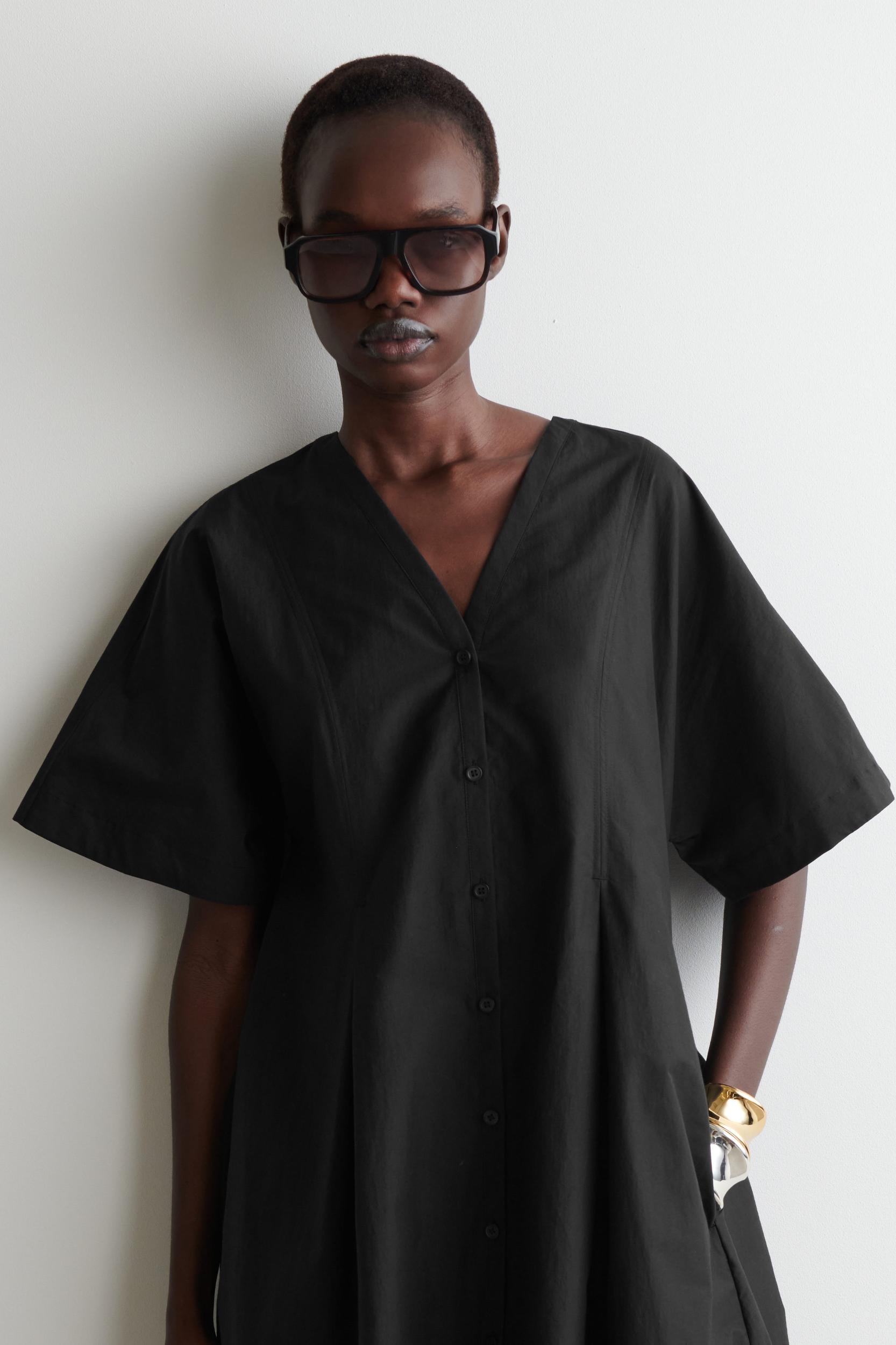 PLEATED A-LINE MINI DRESS Product Image