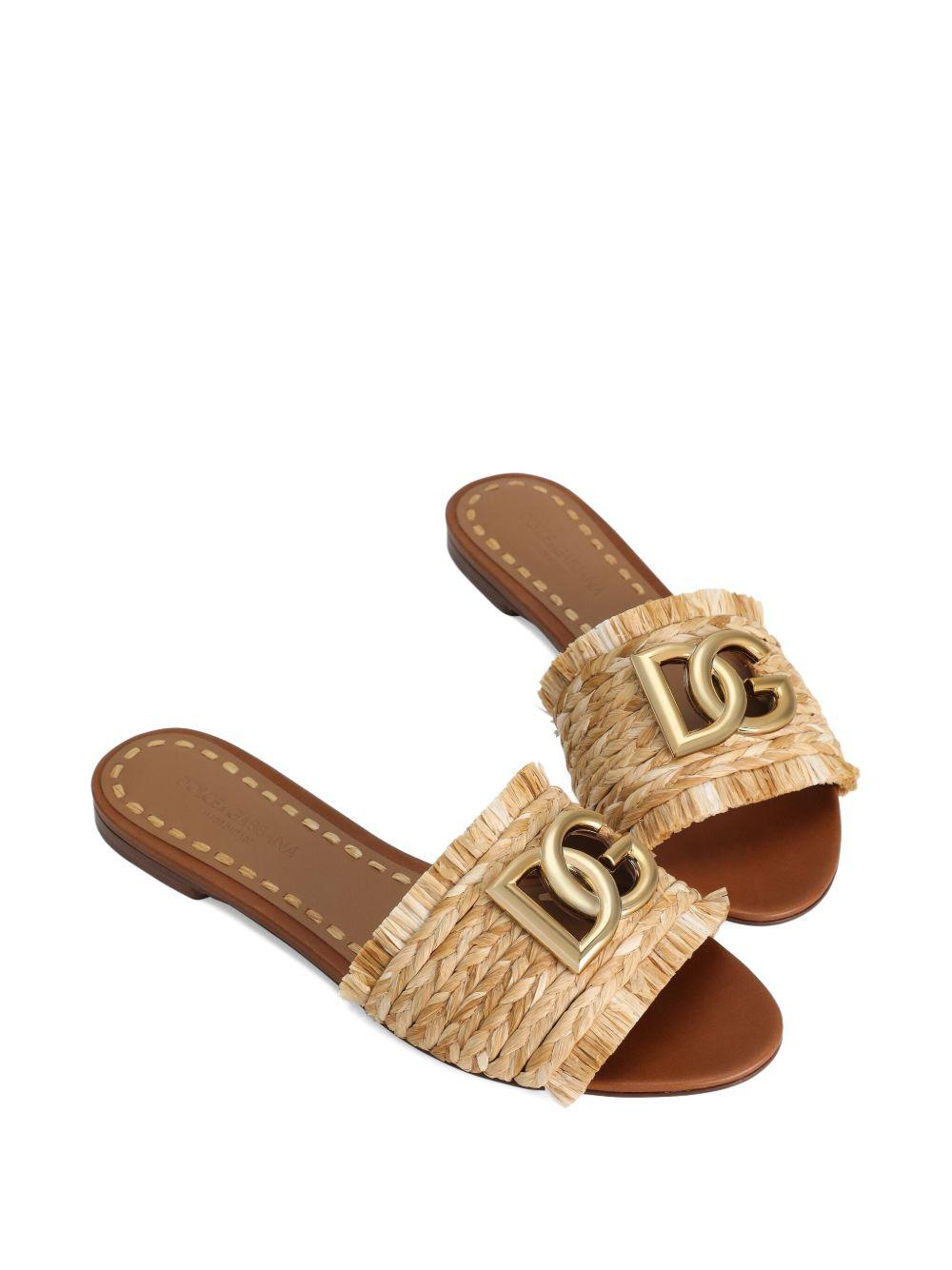 woven-raffia flat sandals  Product Image