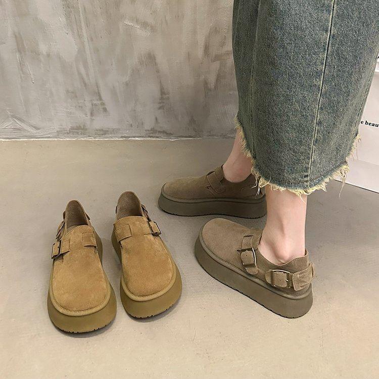 Buckled Platform Slip Ons Product Image