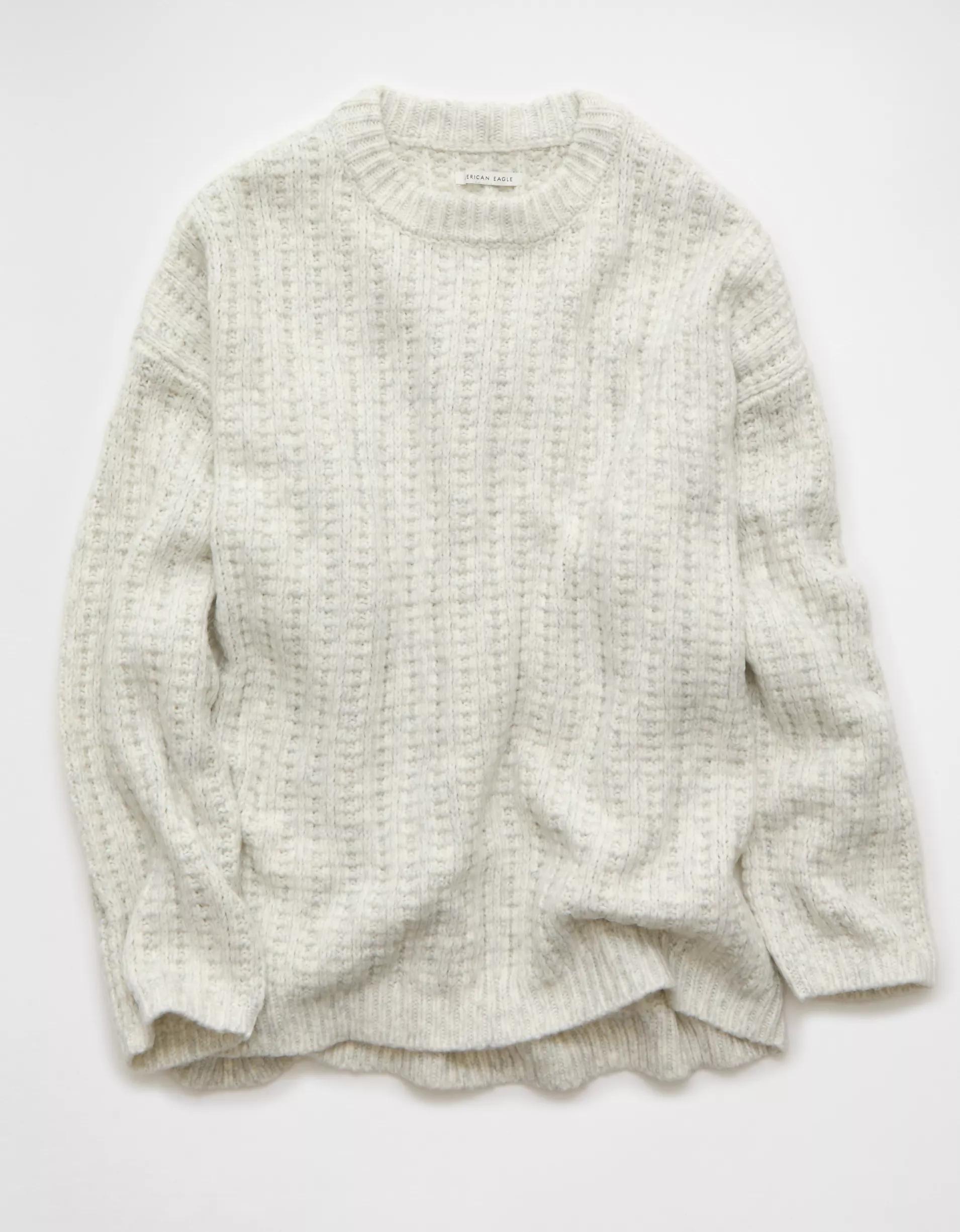 AE Oversized Waffle Sweater Product Image
