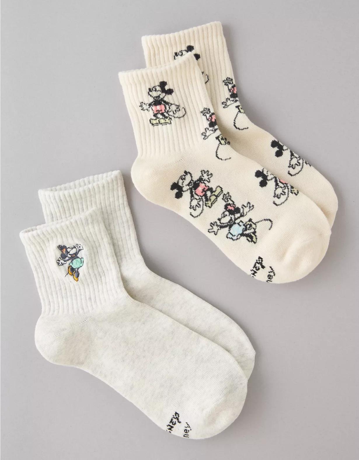AE Mickey & Minnie Mouse Boyfriend Socks 2-Pack Product Image