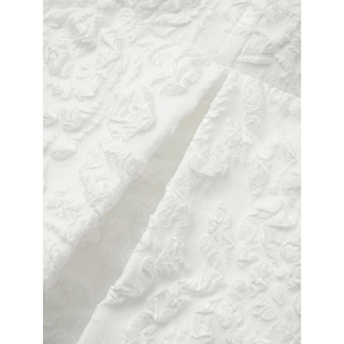 Plus Size Textured Solid Pocket Square Neck Tank Dress White Women Elegant Texture Square Neck Sleeveless Curvy Midi Dress BloomChic 22-24/3X Product Image