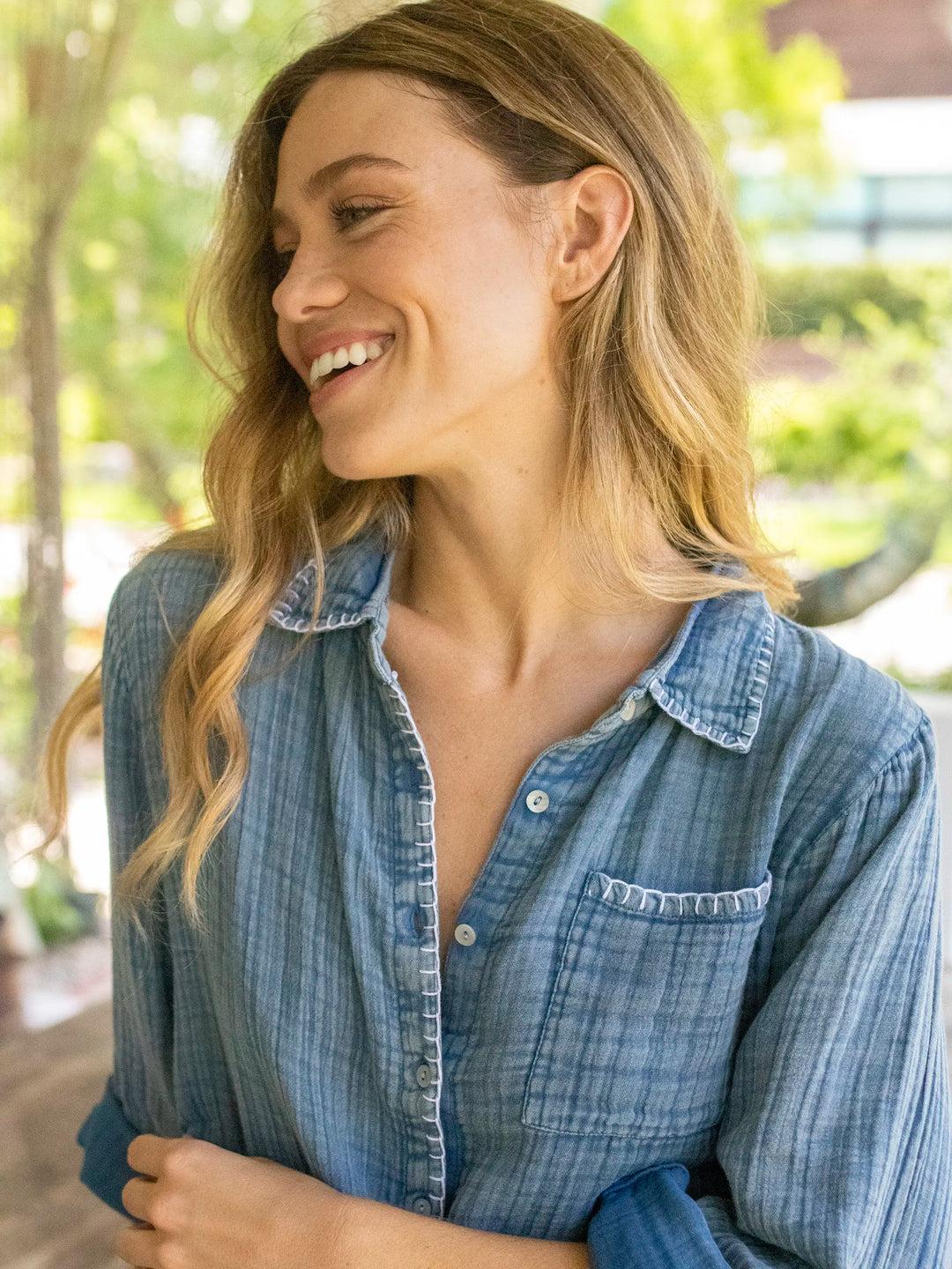 Lola Tie Button Down Product Image