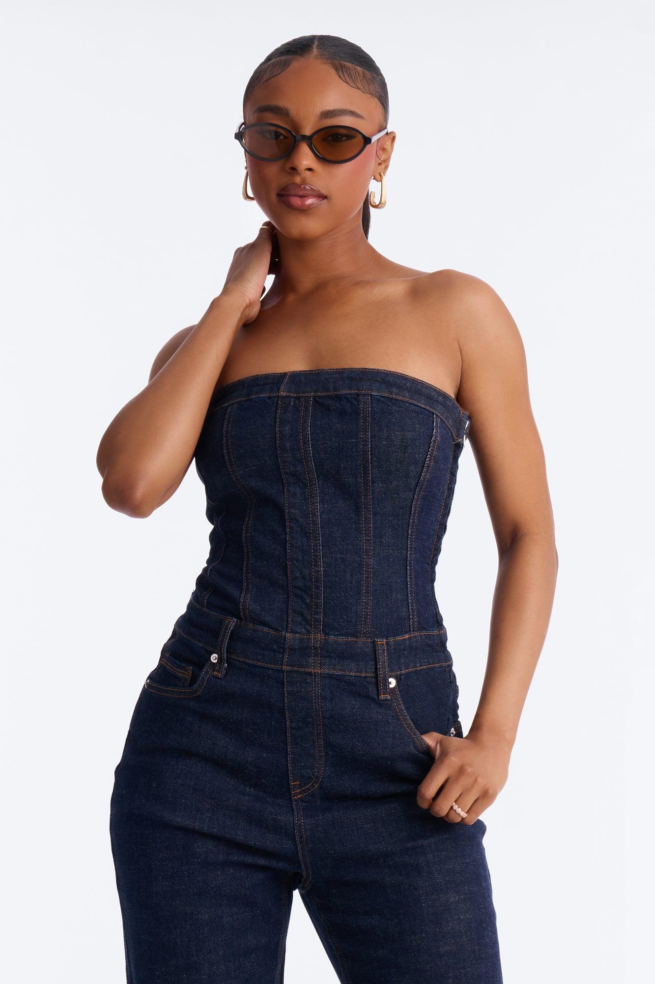 Street Blues Denim Jumpsuit - Dark Wash Female Product Image