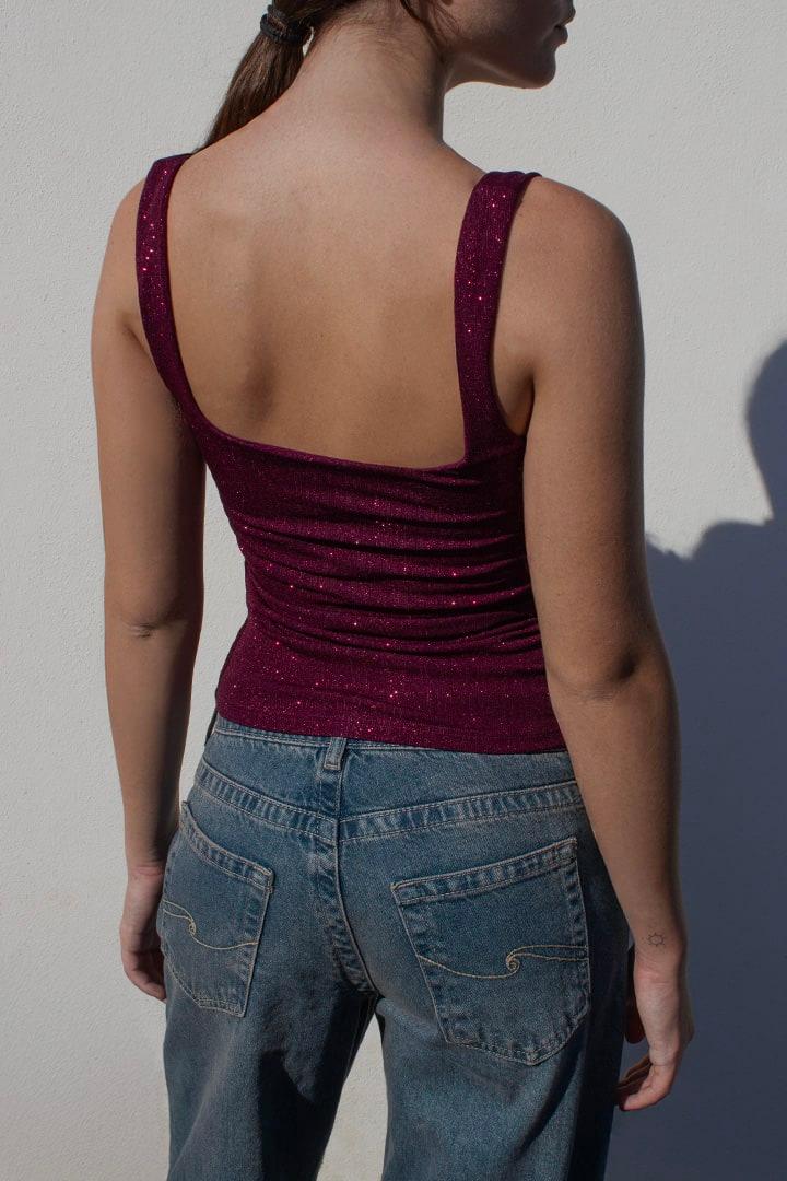 Sparkly square neck top Product Image