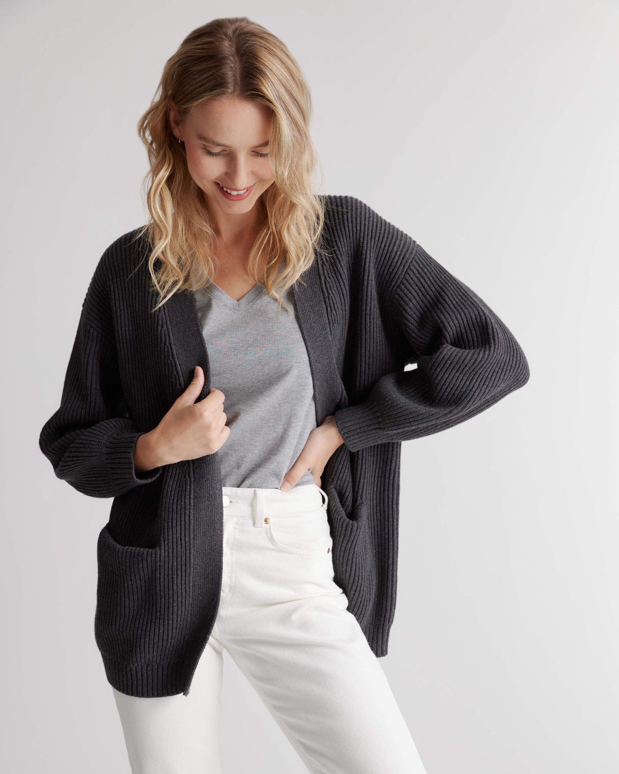 Quince | Women's OverSized Cardigan Sweater Organic Cotton Product Image