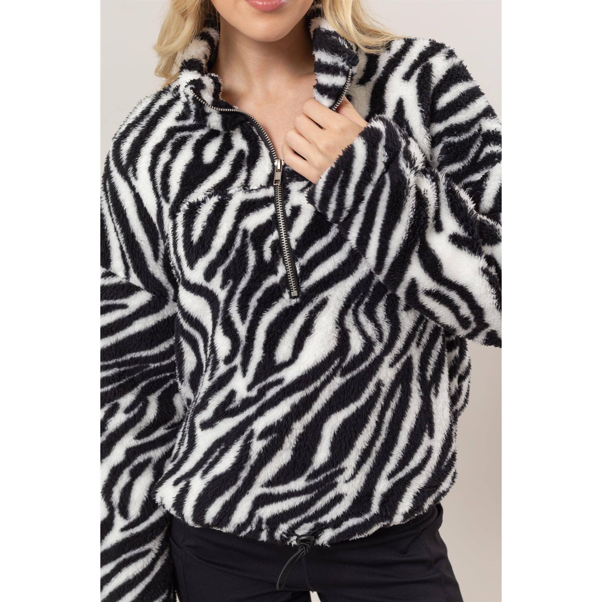 Zebra Sherpa Half-Zip Pullover Product Image