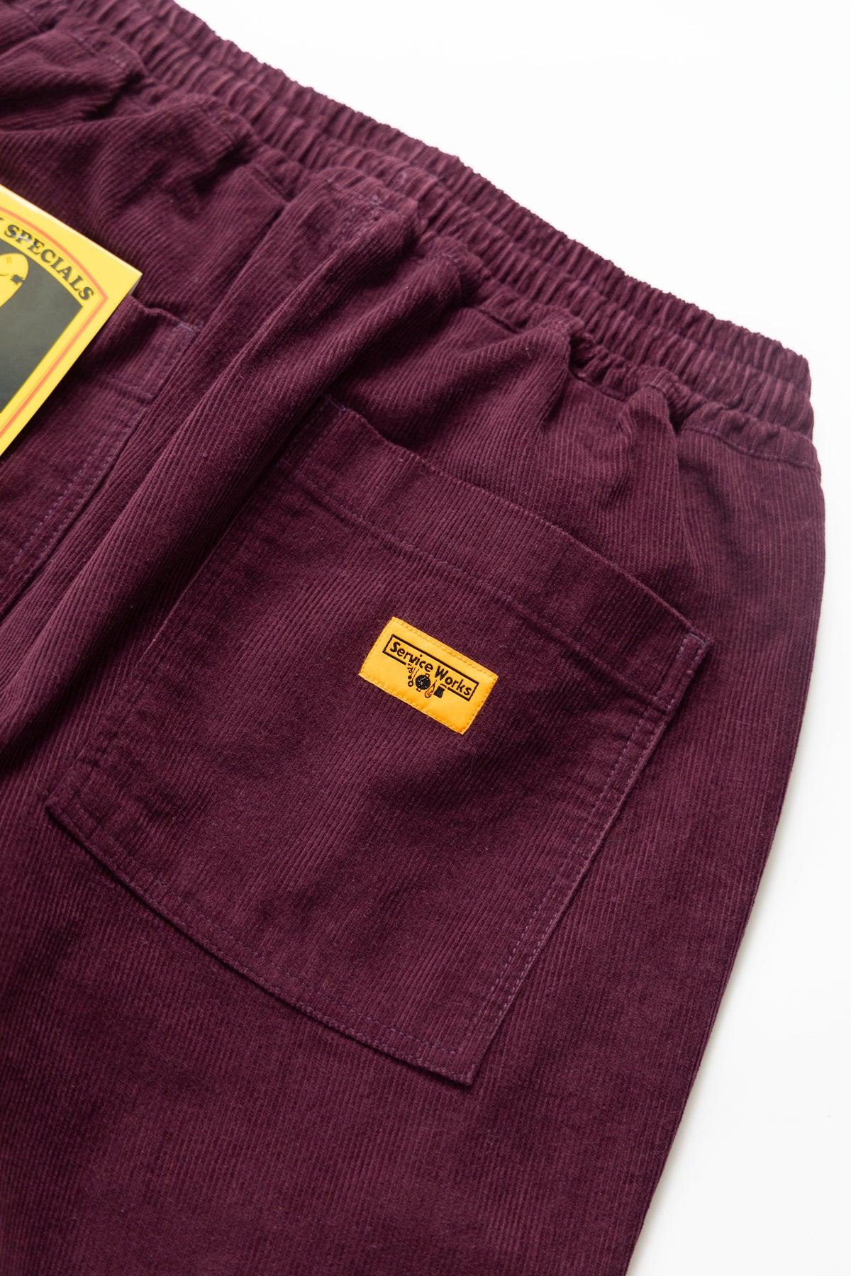 Corduroy Chef Pants - Plum Product Image