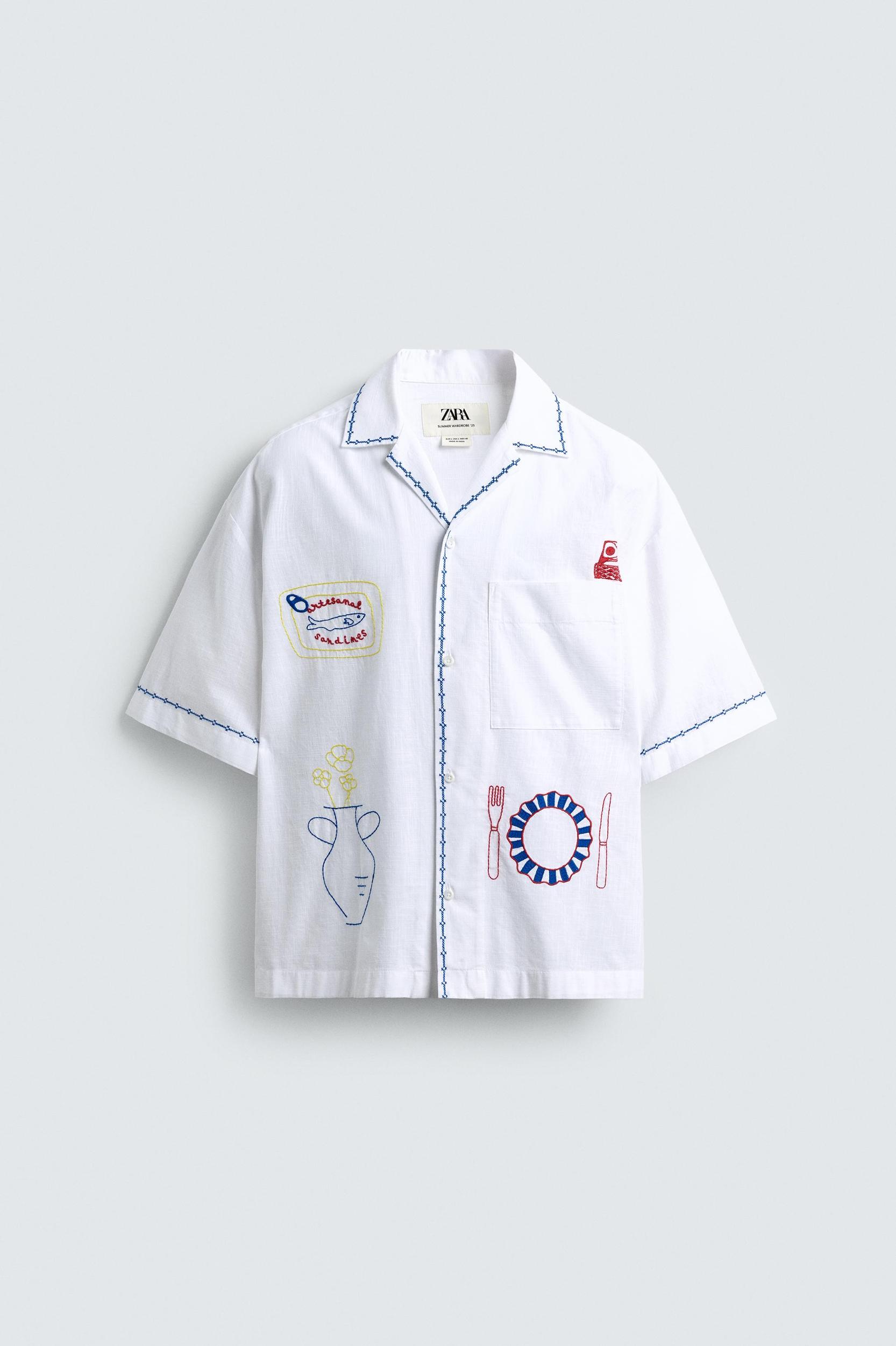 CONTRAST EMBROIDERY SHIRT Product Image