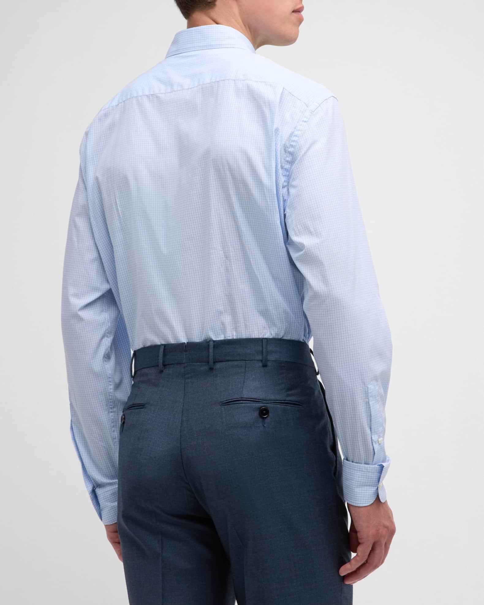 Men's Centoquaranta Cotton Check Sport Shirt Product Image