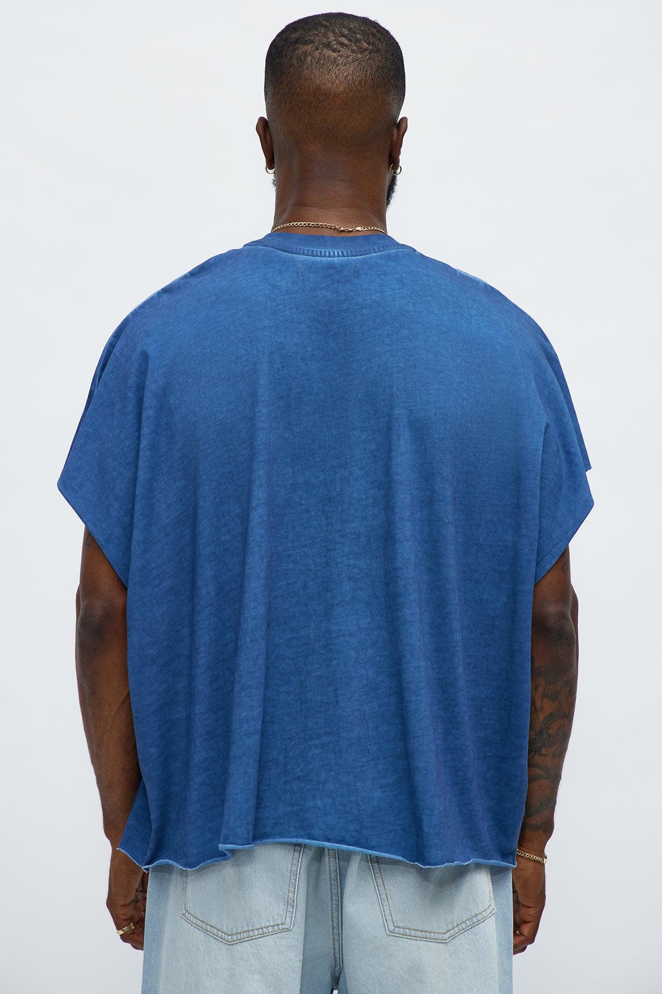 Oversized Float Heavy Jersey Muscle Tee - Navy Male Product Image