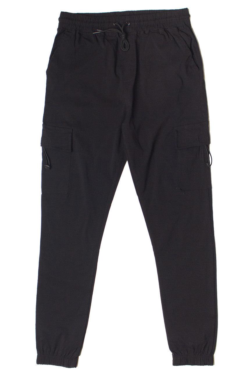 Black Twill Cargo Joggers Product Image