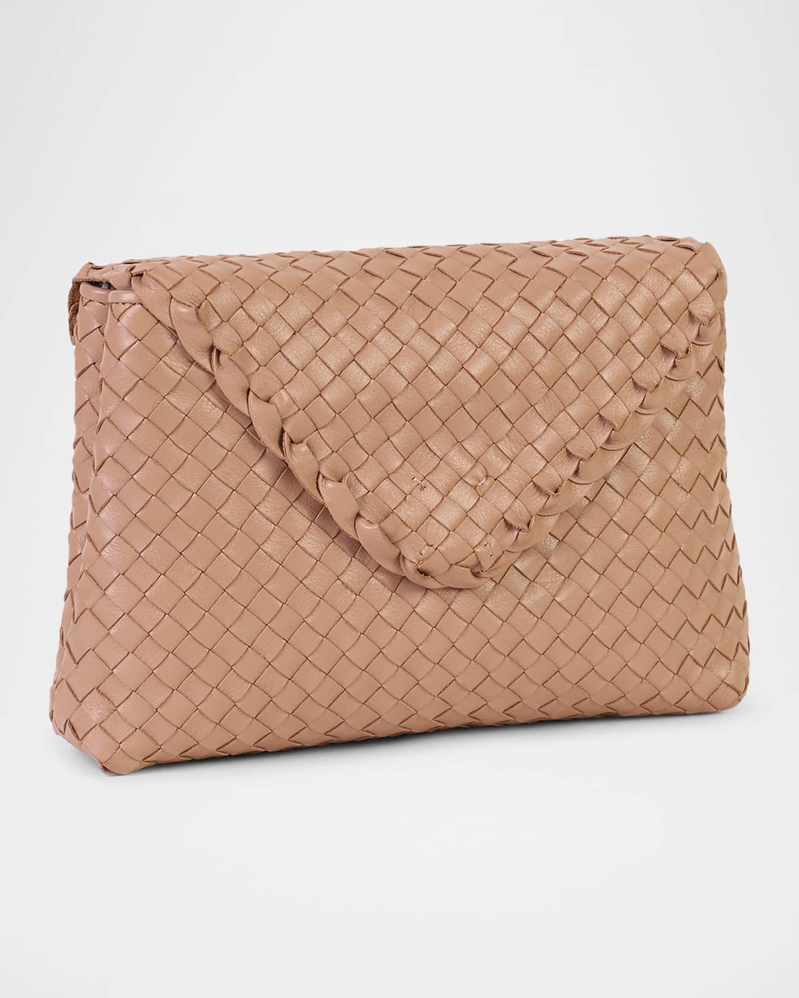 Jamie Envelope Woven Leather Clutch Bag Product Image
