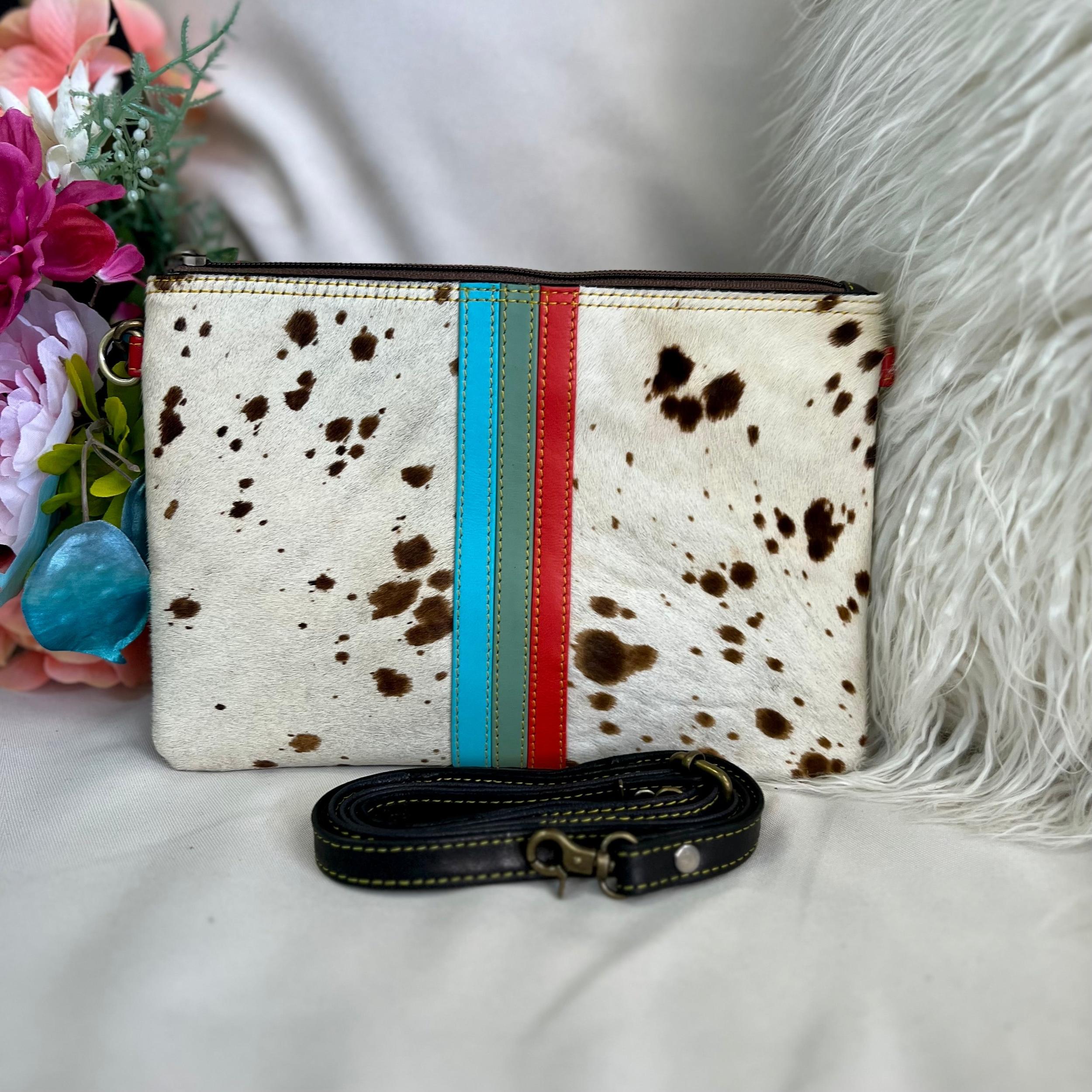 Evie Striped Leather Wristlet and Crossbody- 3 Colors Product Image