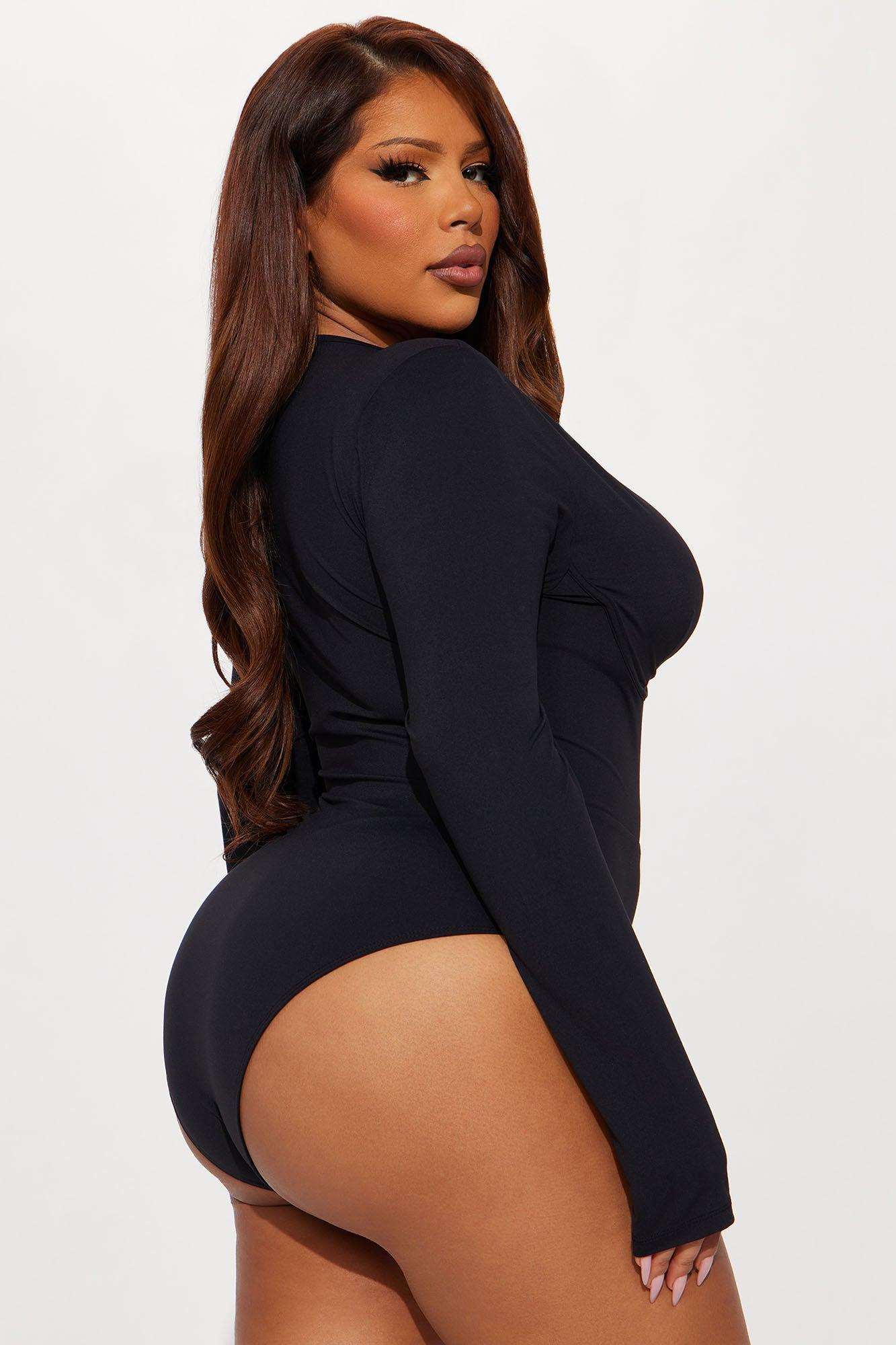 Eliza Long Sleeve Bodysuit - Black Female Product Image