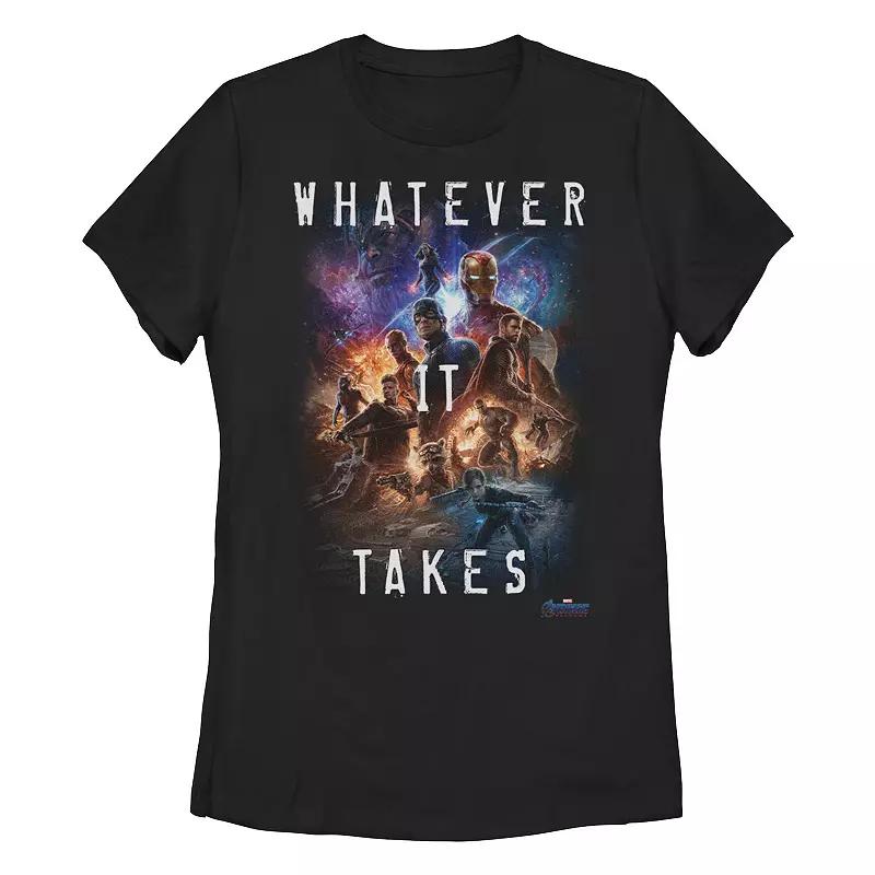 Juniors' Marvel Whatever It Takes Character Collage Tee, Girl's, Size: Small, Black Product Image