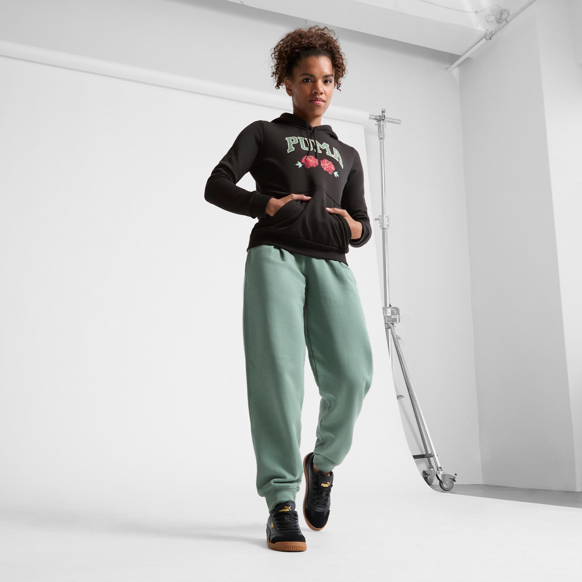 Faux Embroidered Floral Women's Hoodie Product Image