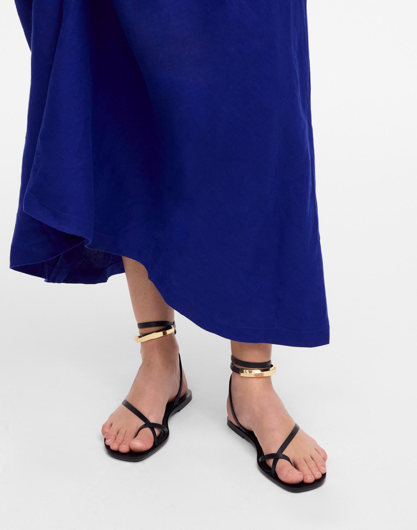 The Vira Bangle Ankle-Wrap Sandal in Leather Product Image