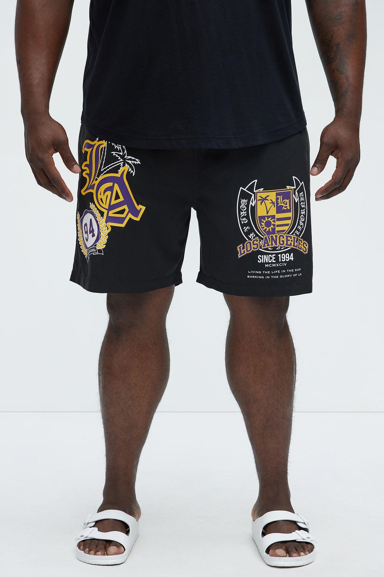 LA Born And Raised Swim Mid Trunk - Black Product Image