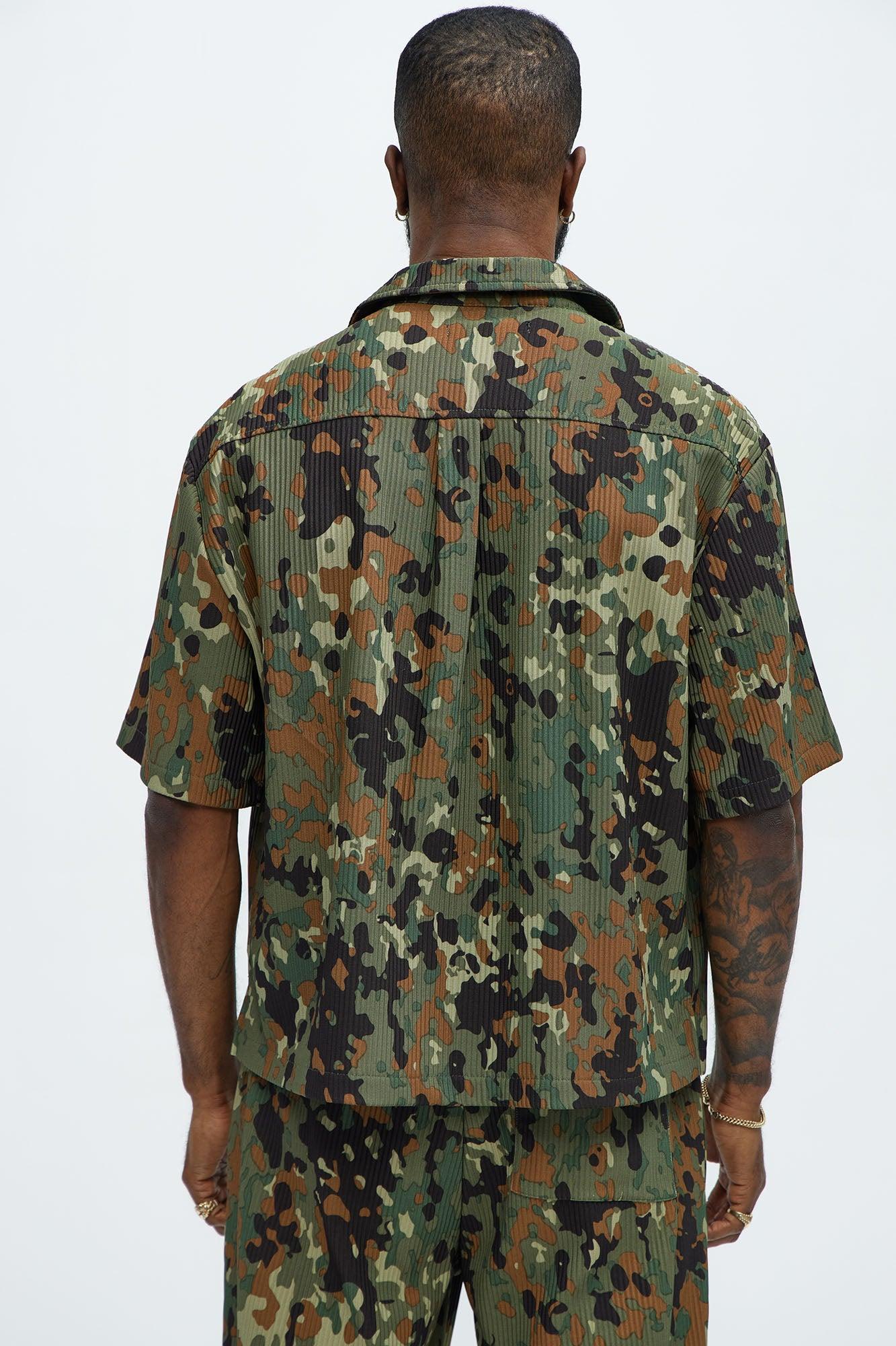 Show Up Short Sleeve Cuban Shirt - Camouflage Product Image