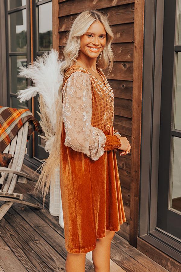 Harvest Festivities Velvet Mini Dress Product Image