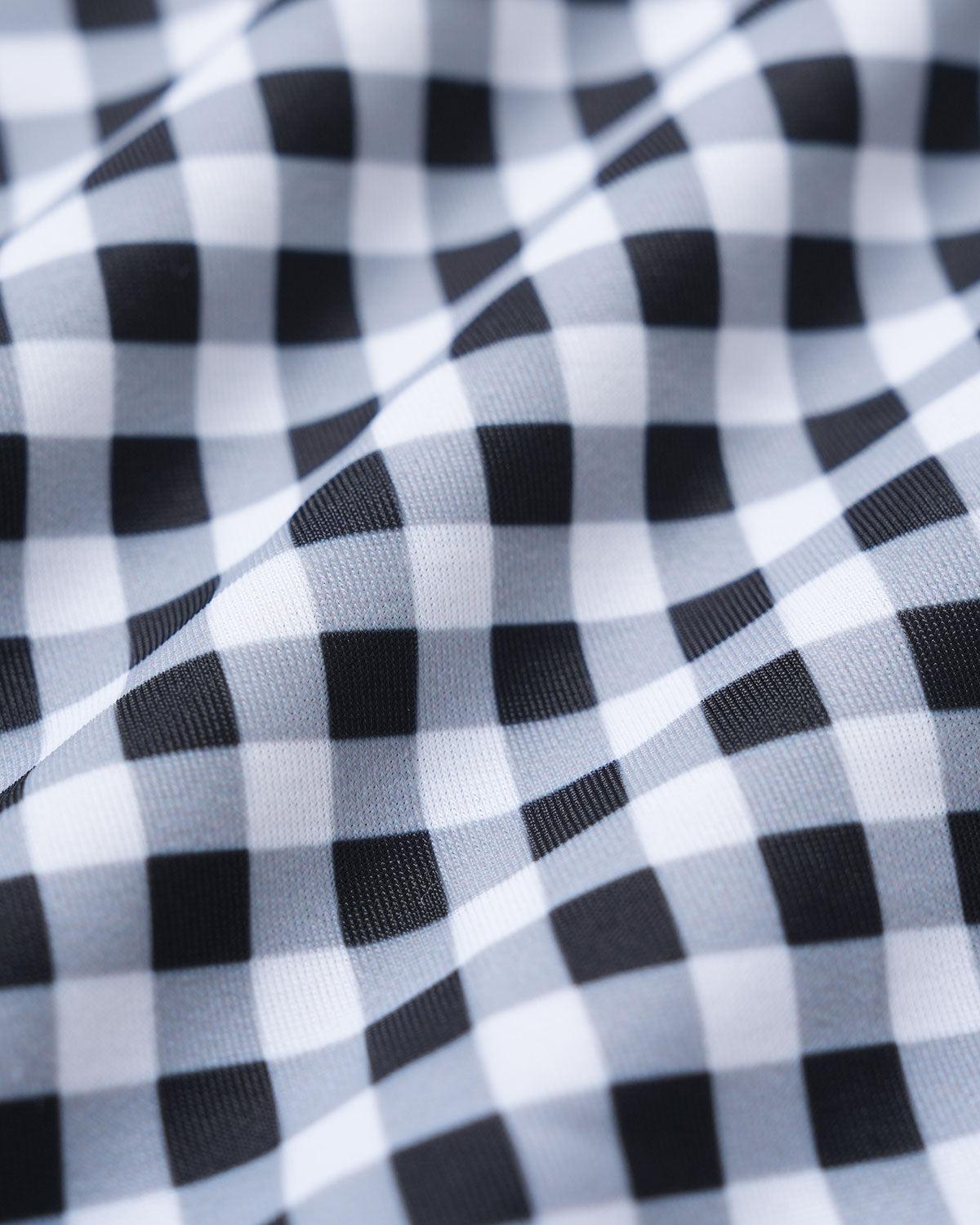 Black Plaid One Piece Swimwear Product Image